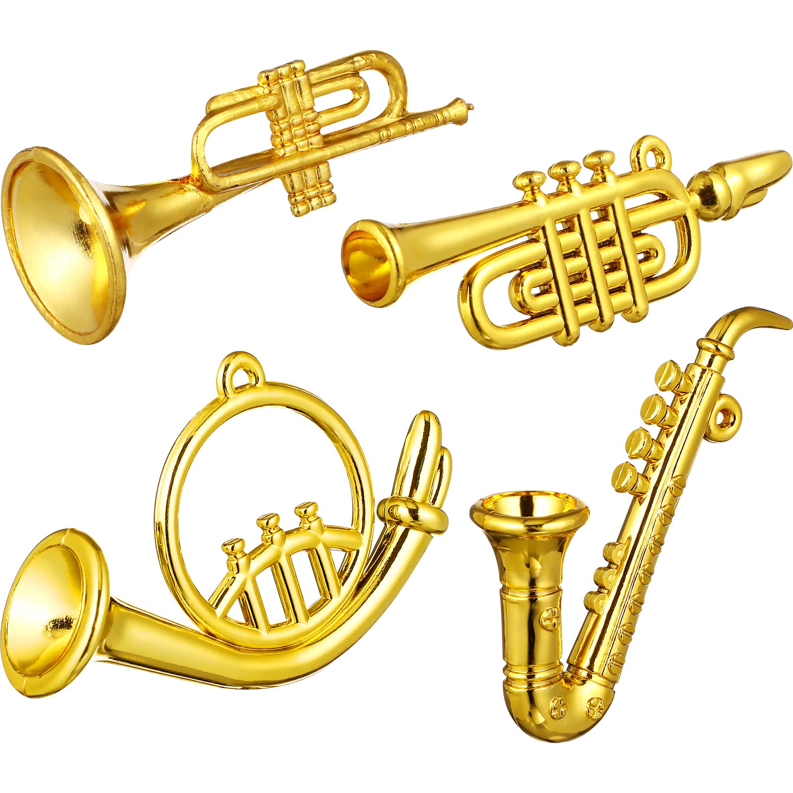 Instrumento Musical En Miniatura, Balacoo, Trompeta, Saxofón, 4 Piezas - Venta Internacional.