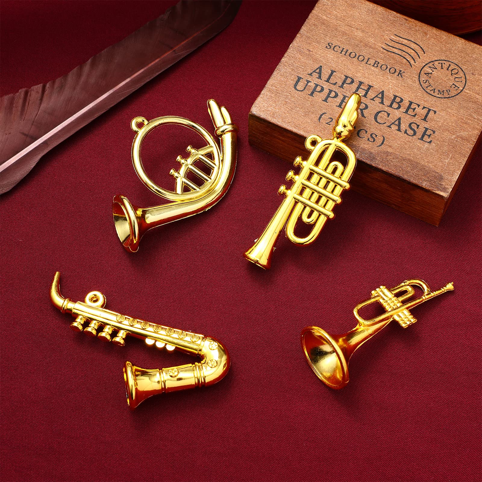 Foto 6 | Instrumento Musical En Miniatura, Balacoo, Trompeta, Saxofón, 4 Piezas - Venta Internacional.