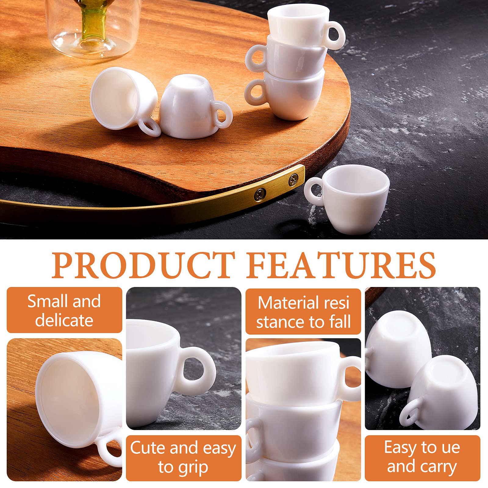 Foto 4 pulgar | Minitazas De Café Patelai De Plástico Blanco Para Casa De Muñecas (30 Unidades) - Venta Internacional.
