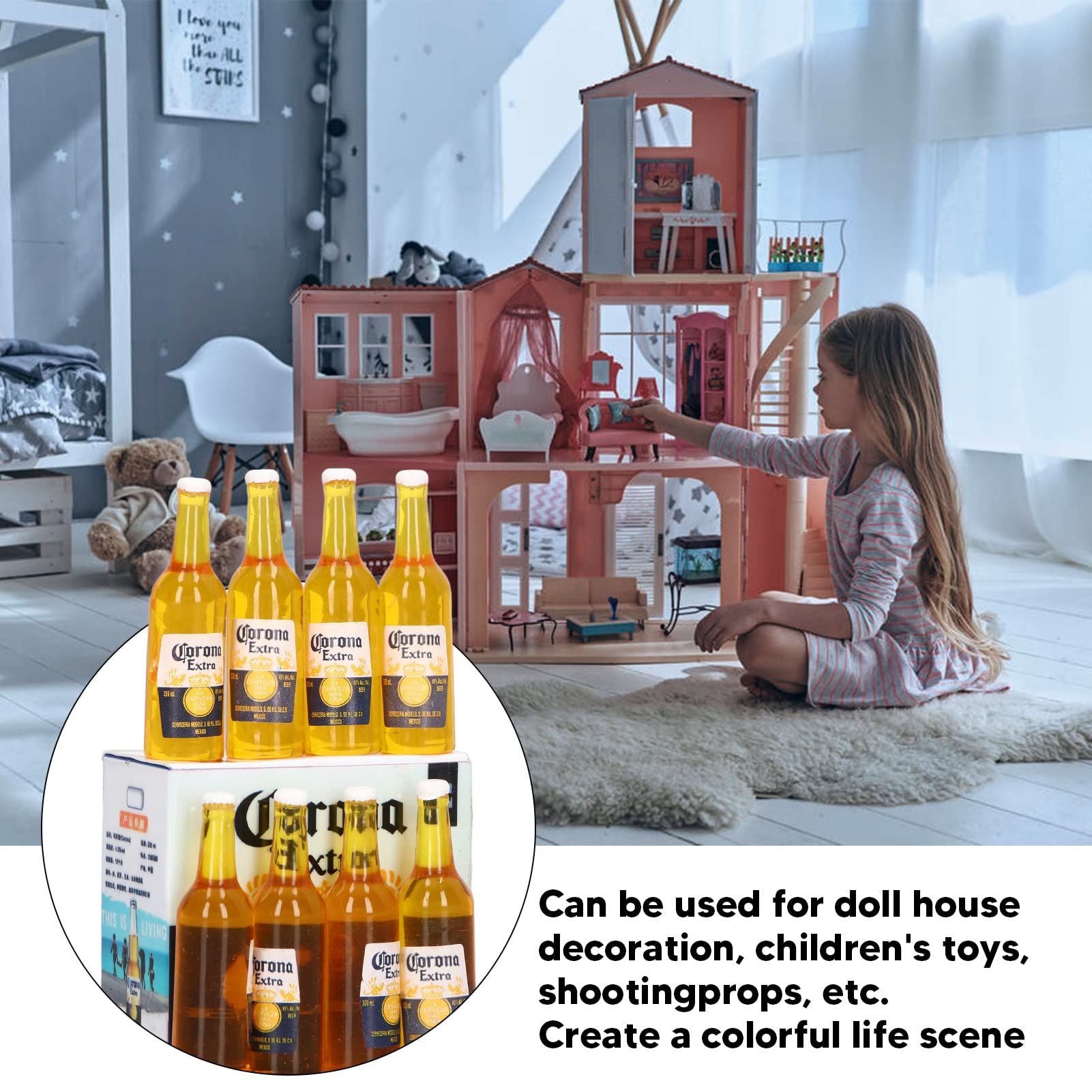 Foto 5 pulgar | Botellas De Cerveza En Miniatura De Dollhouse Yoidesu, Escala 1:12 (8 Unidades) - Venta Internacional.