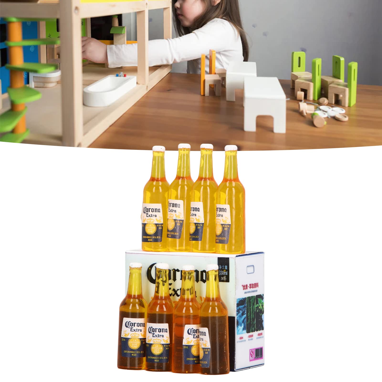 Foto 7 pulgar | Botellas De Cerveza En Miniatura De Dollhouse Yoidesu, Escala 1:12 (8 Unidades) - Venta Internacional.
