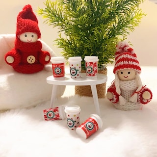 Foto 1 | Kit De Casa De Muñecas En Miniatura Con 2 Muñecas, 6 Miniaturas De Comida Y Bebida - Venta Internacional.