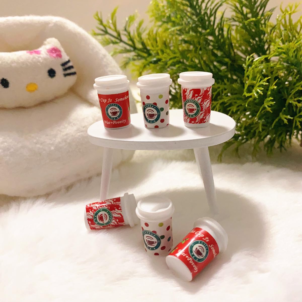 Foto 2 | Kit De Casa De Muñecas En Miniatura Con 2 Muñecas, 6 Miniaturas De Comida Y Bebida - Venta Internacional.