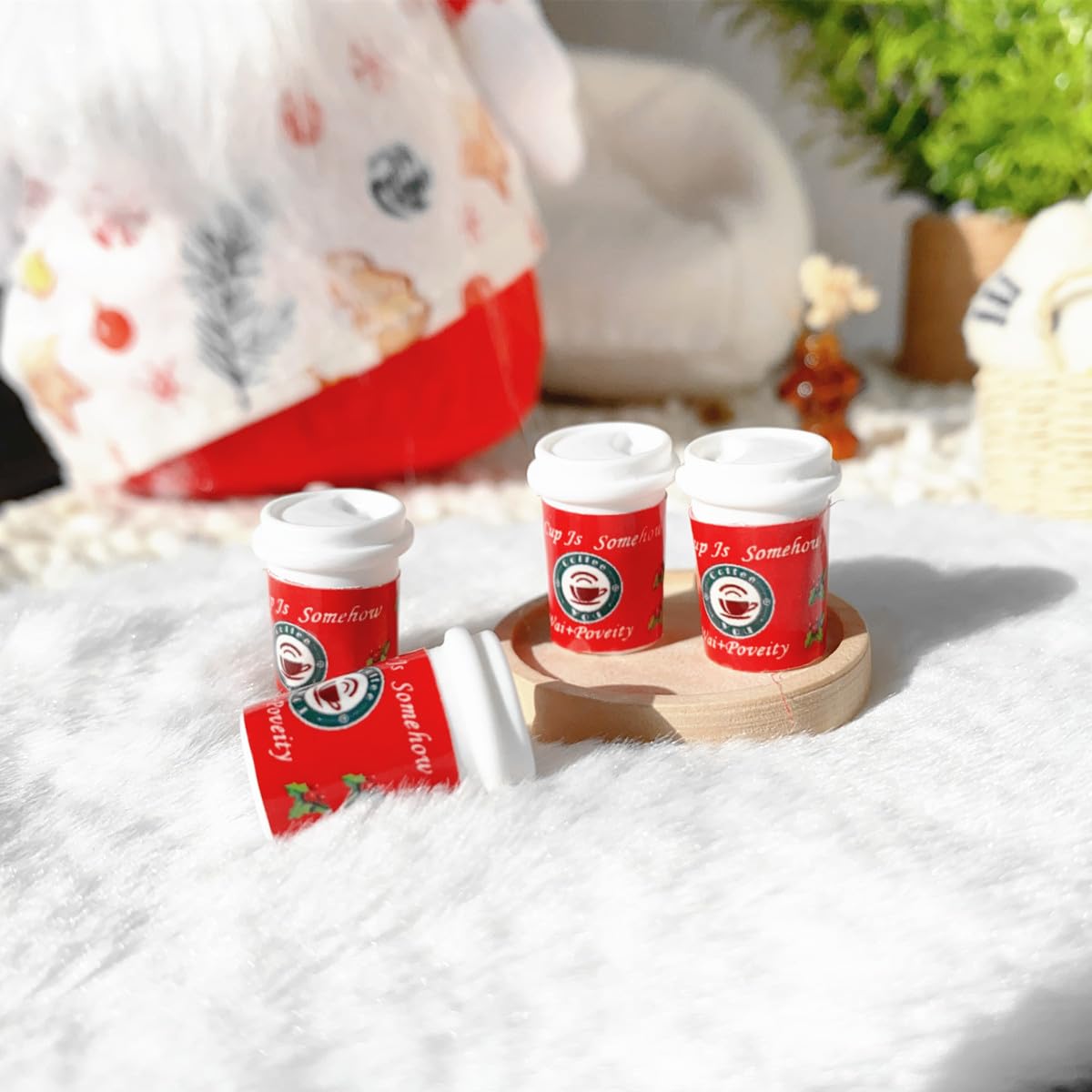 Foto 5 pulgar | Kit De Casa De Muñecas En Miniatura Con 2 Muñecas, 6 Miniaturas De Comida Y Bebida - Venta Internacional.