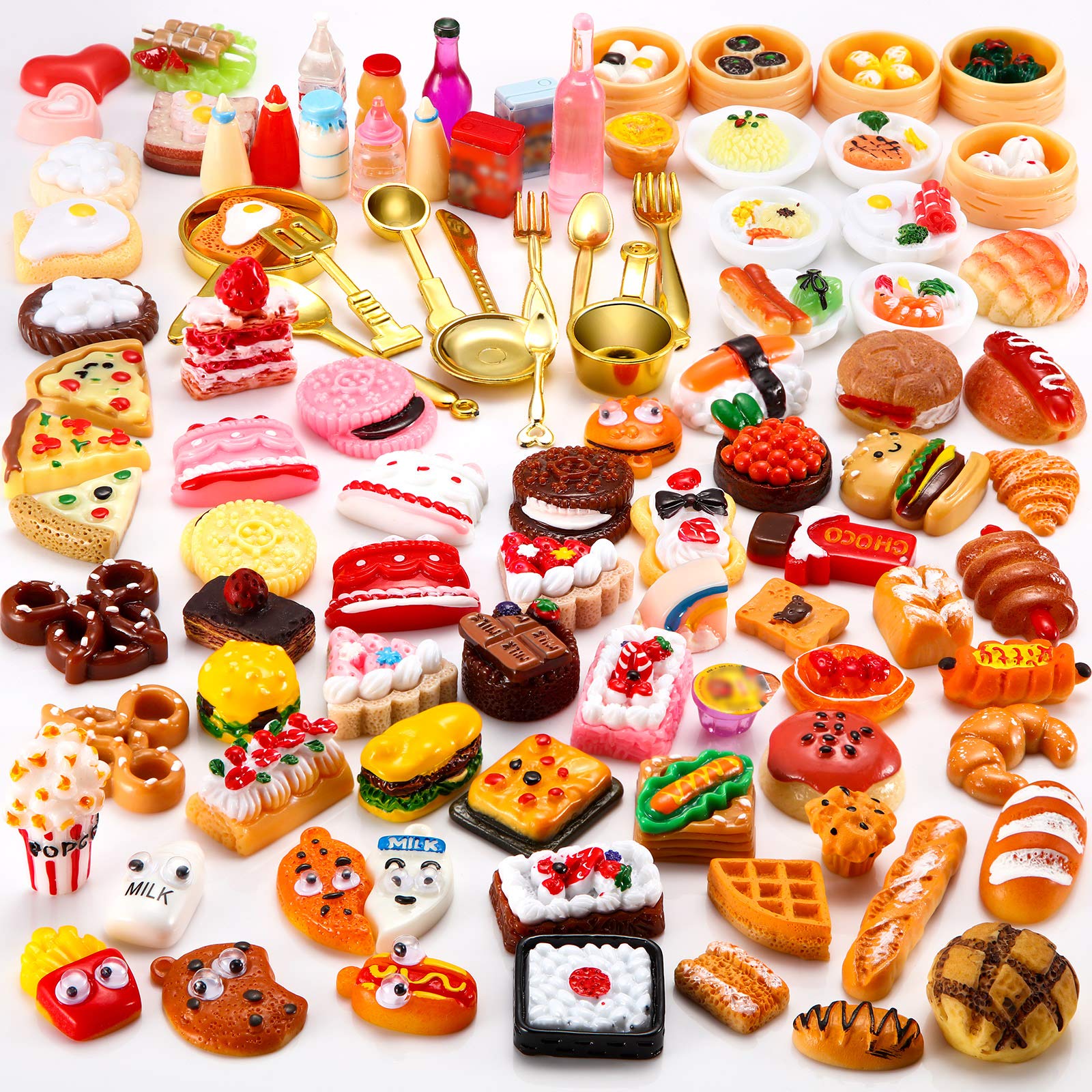 Foto 1 | Juego De Juguetes En Miniatura Para Comida Y Bebida, 100 Piezas, Para Casa De Muñecas - Venta Internacional.