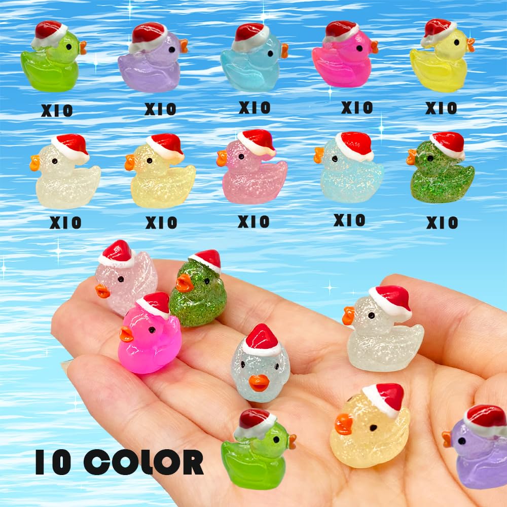 Foto 4 pulgar | Mini Patos De Resina Aweelon Con Purpurina Navideña Luminosa, 100 Unidades - Venta Internacional.