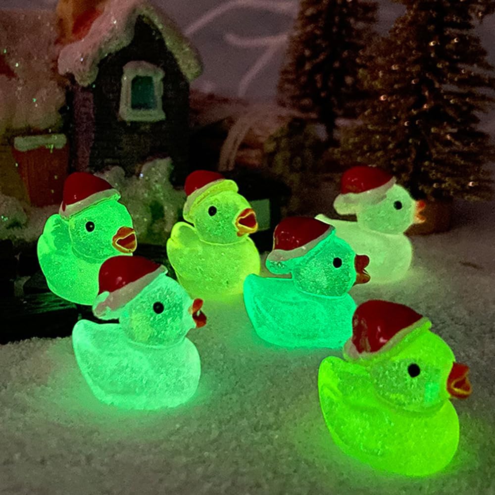 Foto 6 | Mini Patos De Resina Aweelon Con Purpurina Navideña Luminosa, 100 Unidades - Venta Internacional.