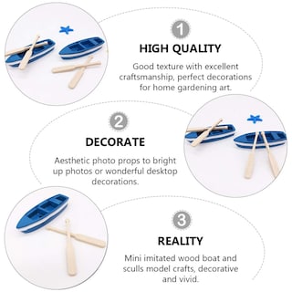 Foto 3 | Set Decorativo De Barcas En Miniatura Modelo Nuobesty, Canoa De Resina - Venta Internacional.