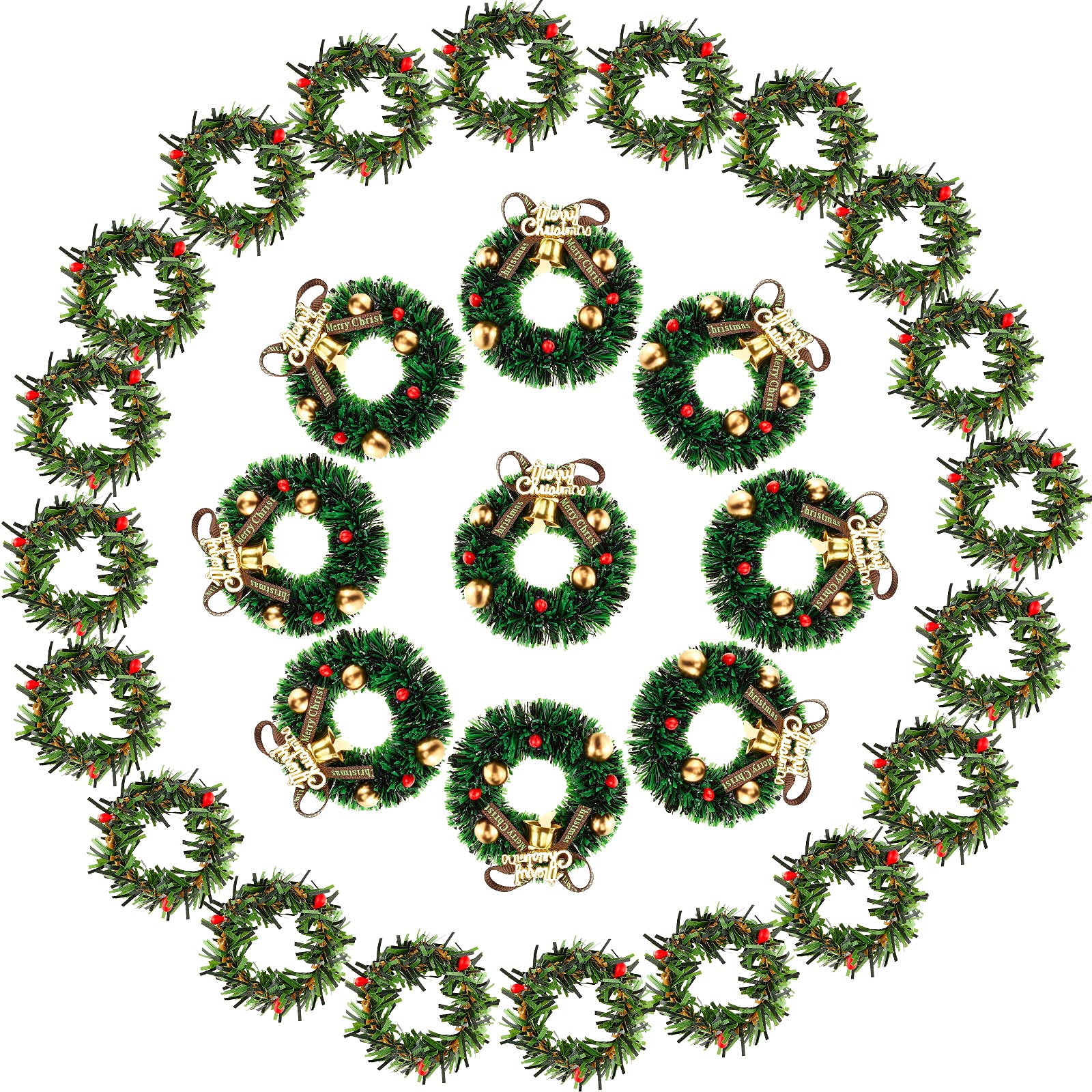 Foto 2 pulgar | Coronas Navideñas En Miniatura Para Casas De Muñecas, 1:12 (30 Unidades) - Venta Internacional.