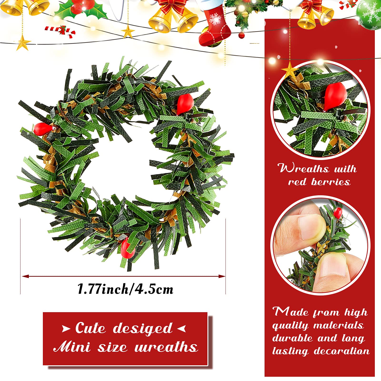 Foto 4 pulgar | Coronas Navideñas En Miniatura Para Casas De Muñecas, 1:12 (30 Unidades) - Venta Internacional.