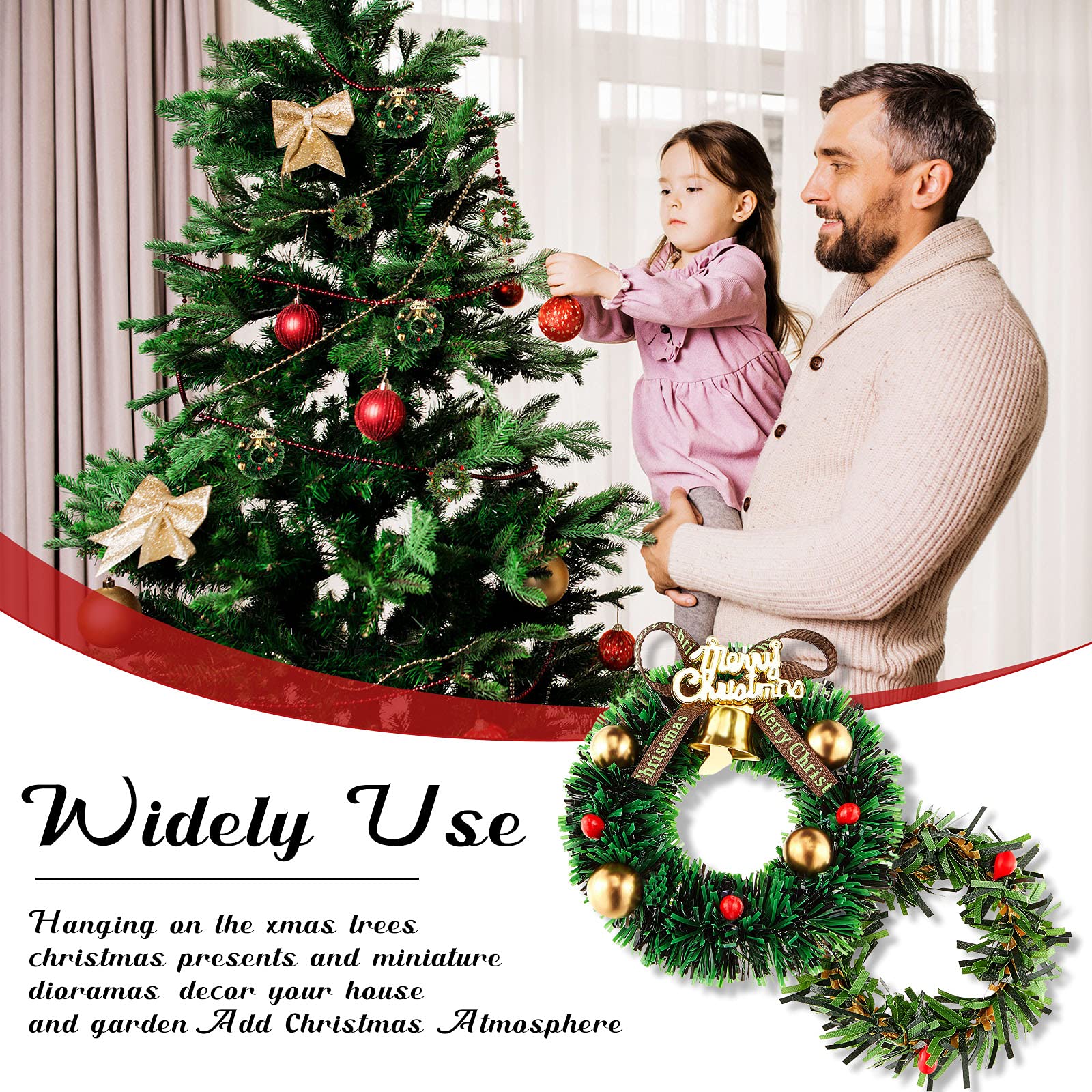Foto 4 | Coronas Navideñas En Miniatura Para Casas De Muñecas, 1:12 (30 Unidades) - Venta Internacional.