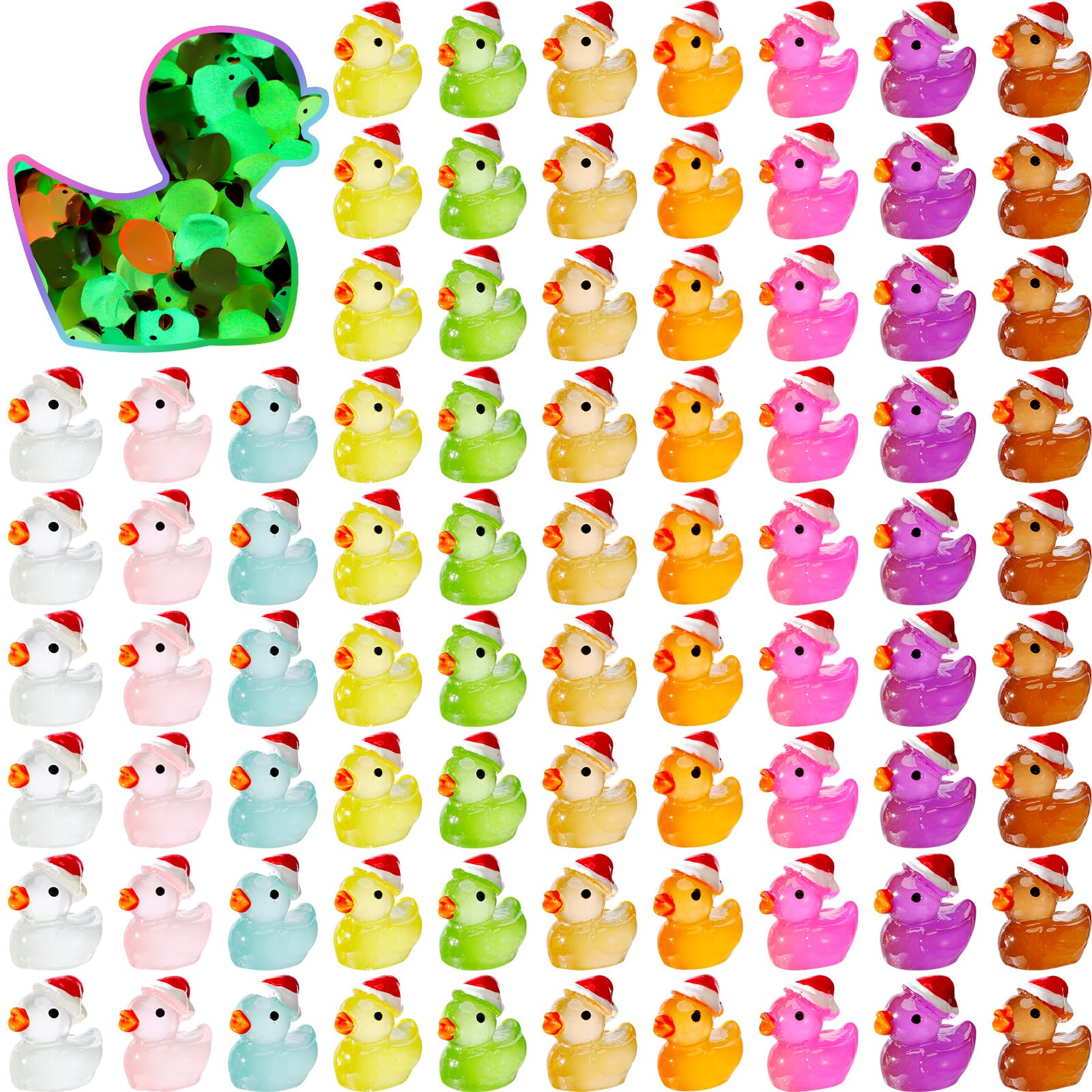 Foto 2 pulgar | Patos Pequeños Hiboom Luminosos De Navidad, 400 Unidades Con Gorro De Navidad - Venta Internacional.