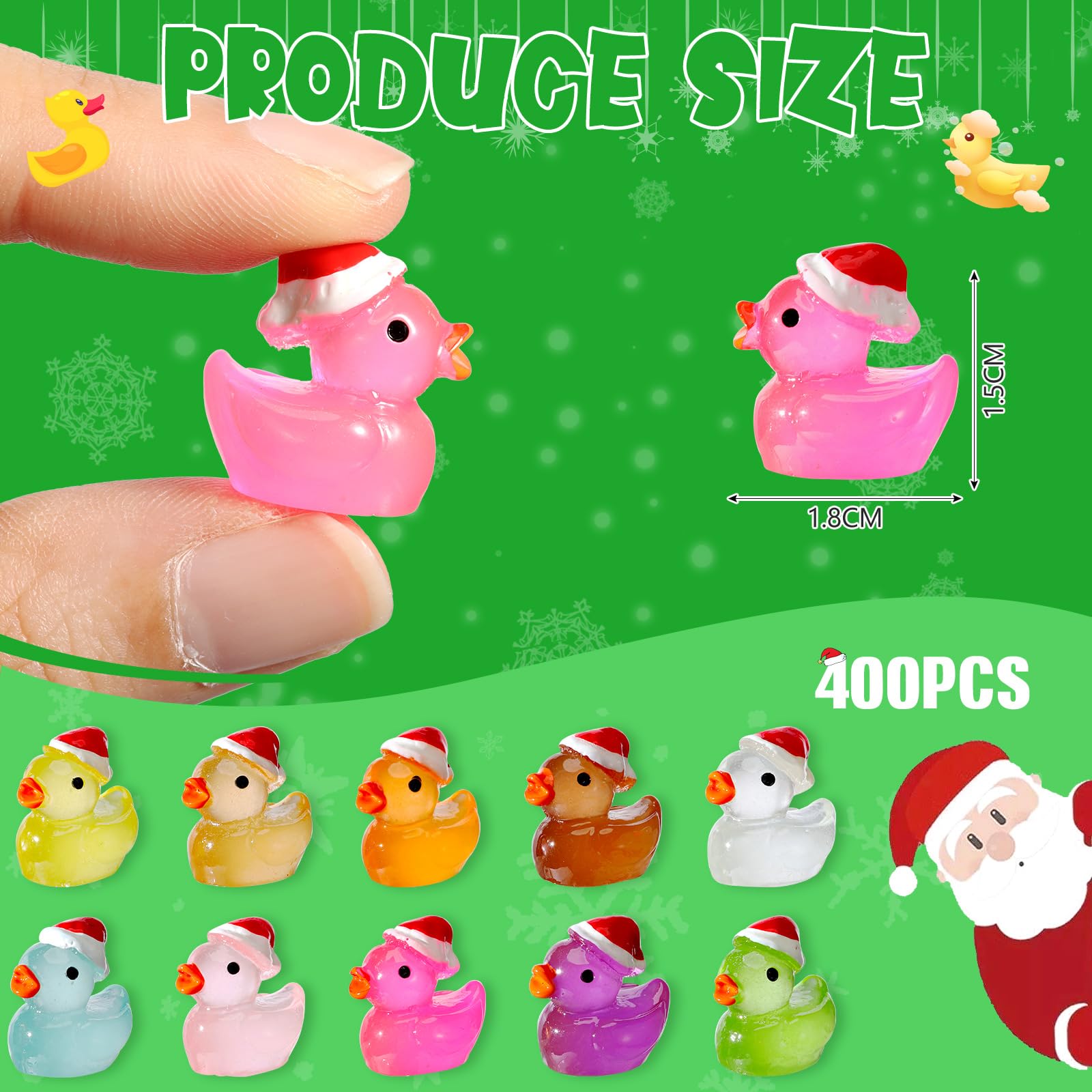 Foto 3 pulgar | Patos Pequeños Hiboom Luminosos De Navidad, 400 Unidades Con Gorro De Navidad - Venta Internacional.