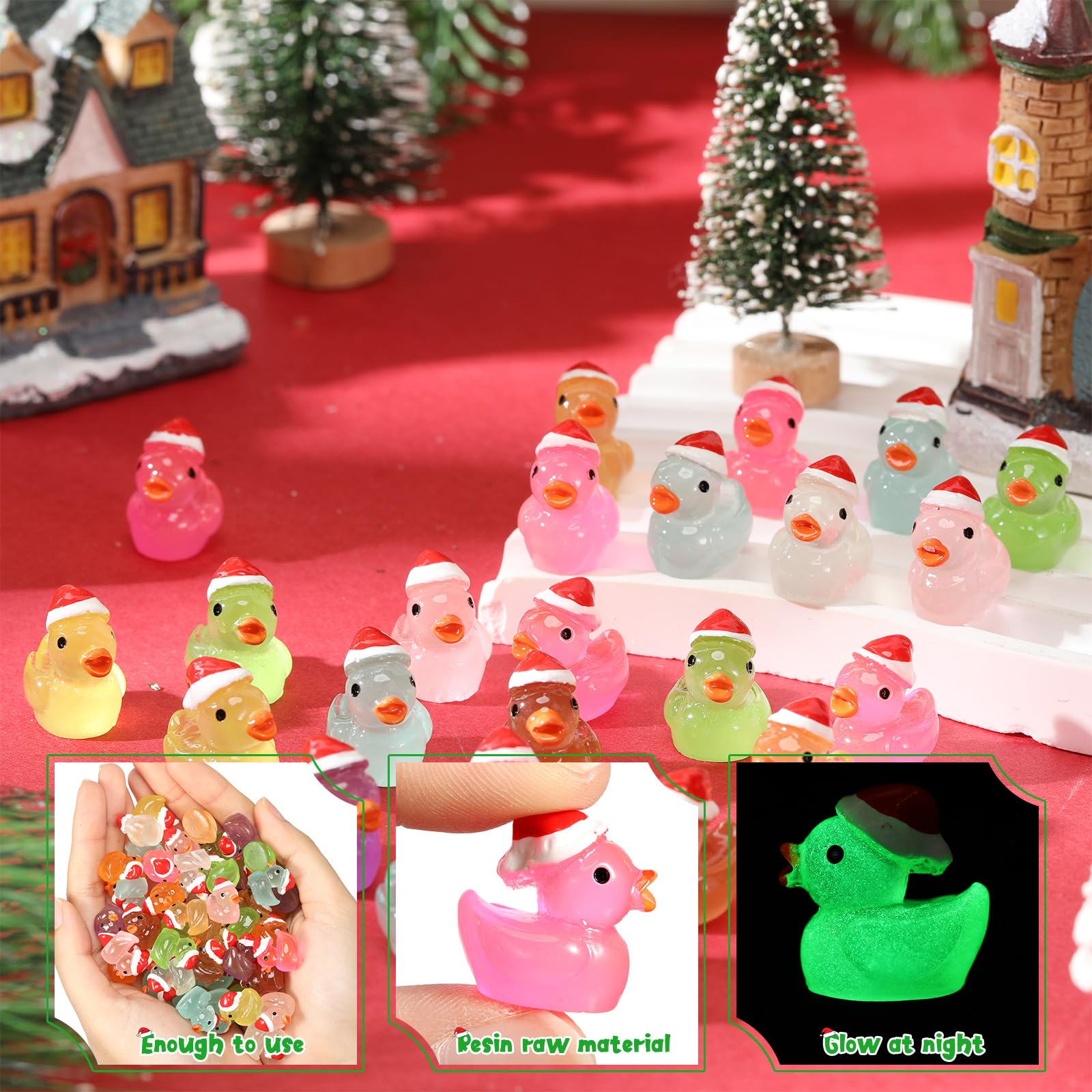 Foto 4 pulgar | Patos Pequeños Hiboom Luminosos De Navidad, 400 Unidades Con Gorro De Navidad - Venta Internacional.