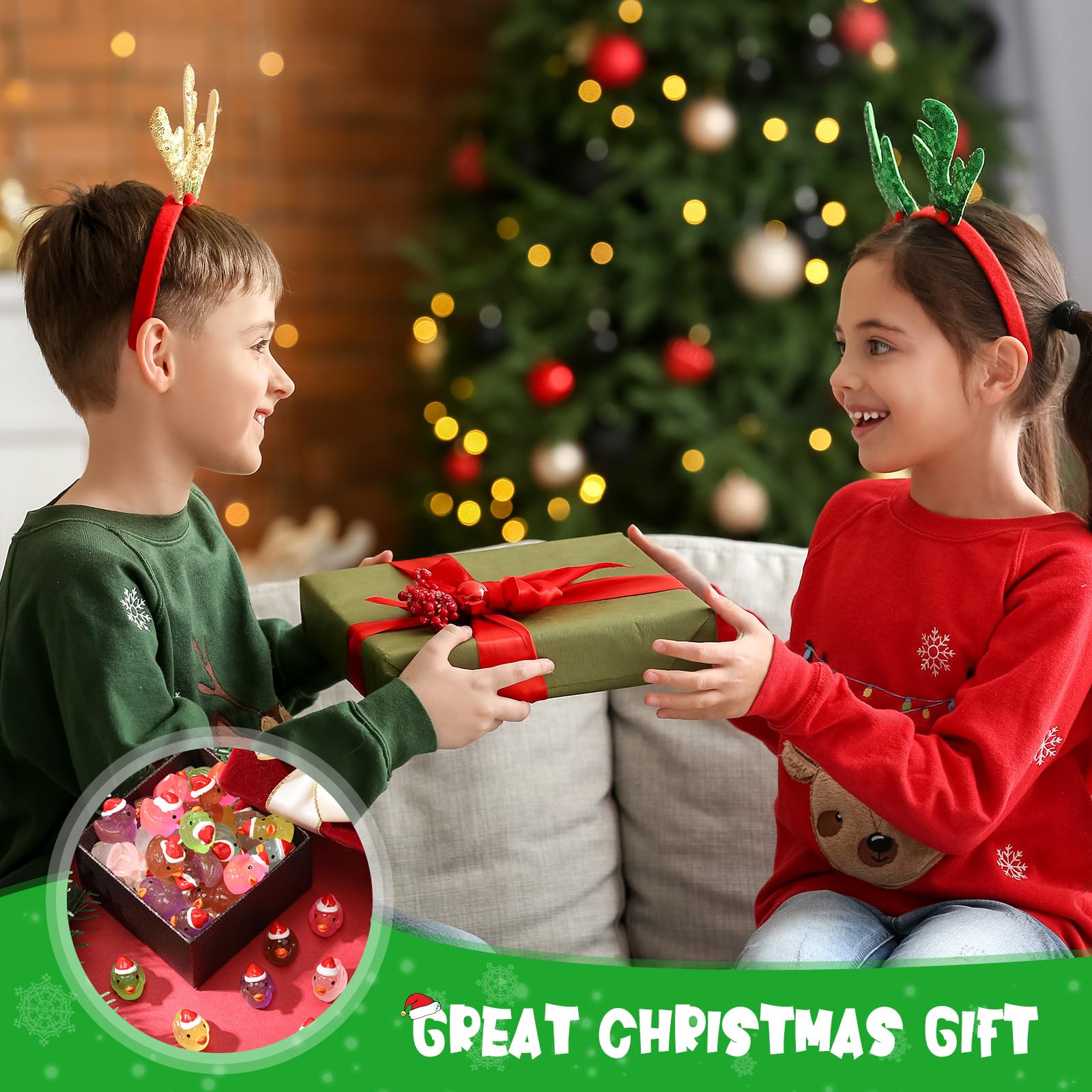 Foto 4 | Patos Pequeños Hiboom Luminosos De Navidad, 400 Unidades Con Gorro De Navidad - Venta Internacional.