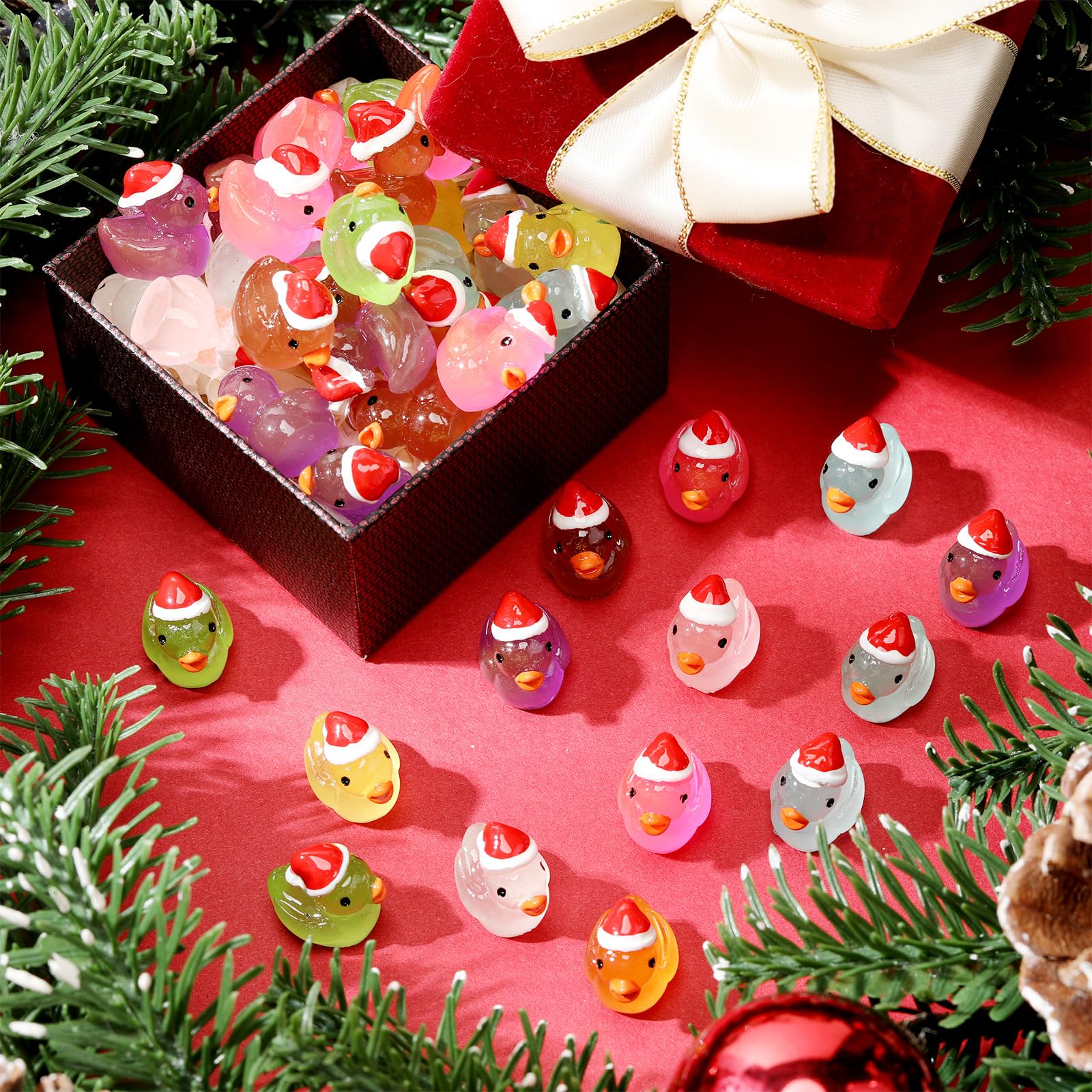 Foto 7 pulgar | Patos Pequeños Hiboom Luminosos De Navidad, 400 Unidades Con Gorro De Navidad - Venta Internacional.