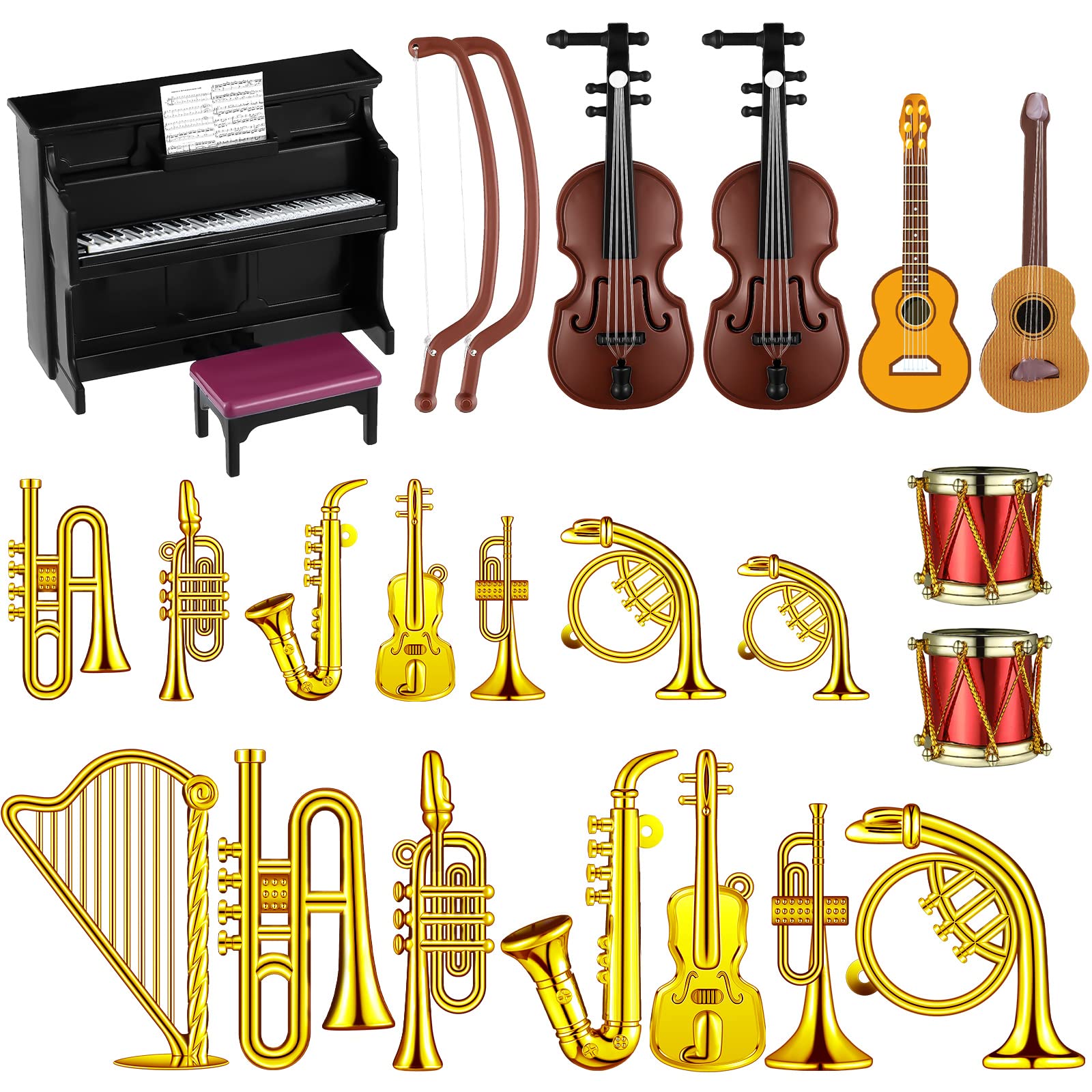 Set De Instrumentos Musicales En Miniatura Civaner Con 24 Piezas - Venta Internacional. $466
