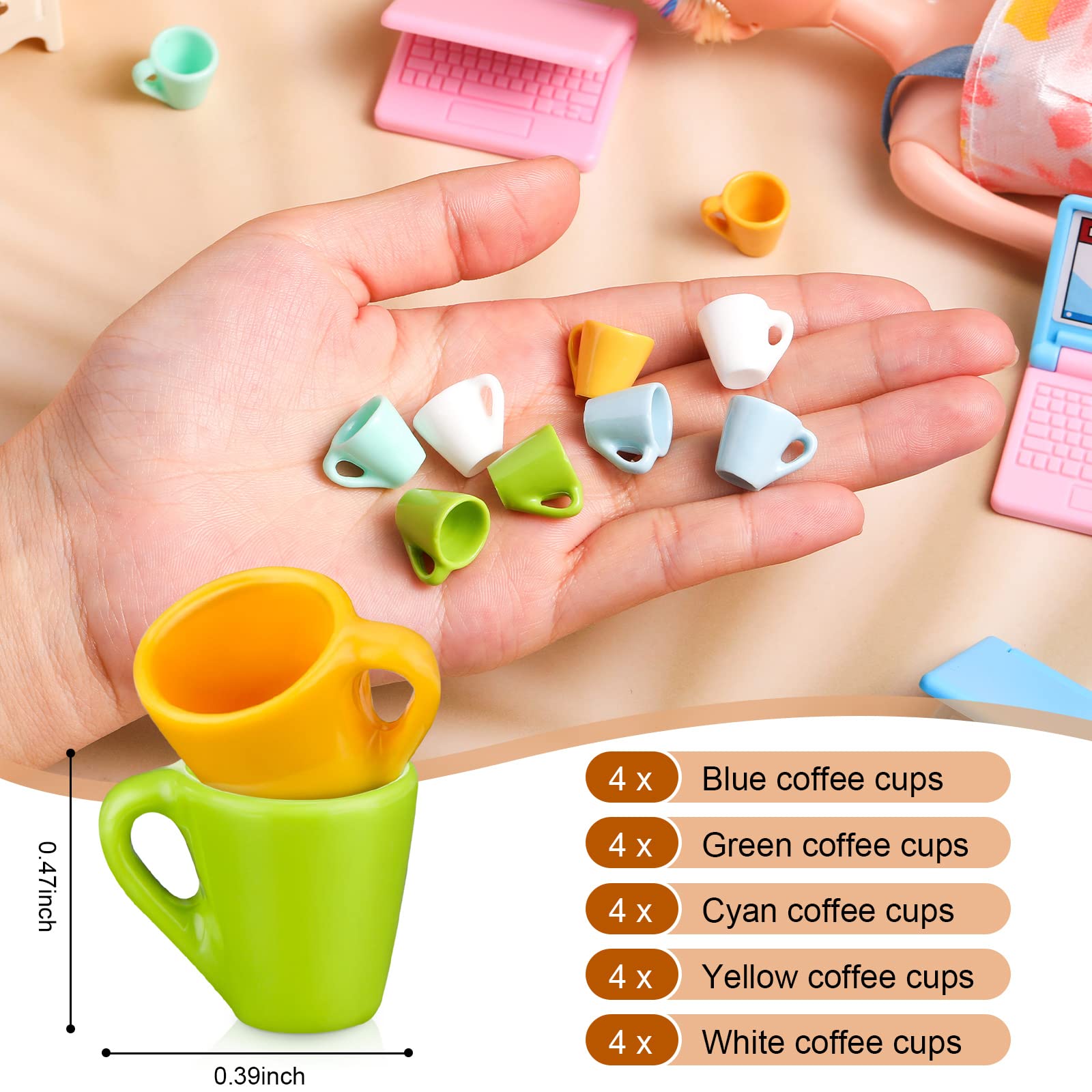 Foto 3 pulgar | Minitazas De Café, Tazas De Cerámica, Taza De Té, Casa De Muñecas, 20 Unidades - Venta Internacional.