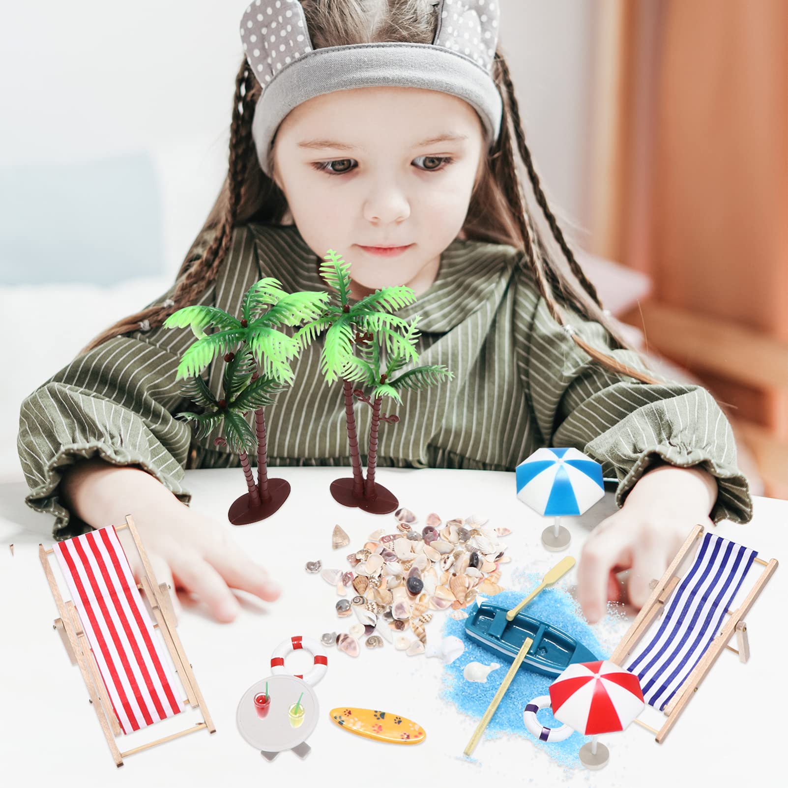 Foto 4 | Kit De Adornos En Miniatura Con Temática De Playa, 18 Piezas, Para Decoración Del Hogar - Venta Internacional.