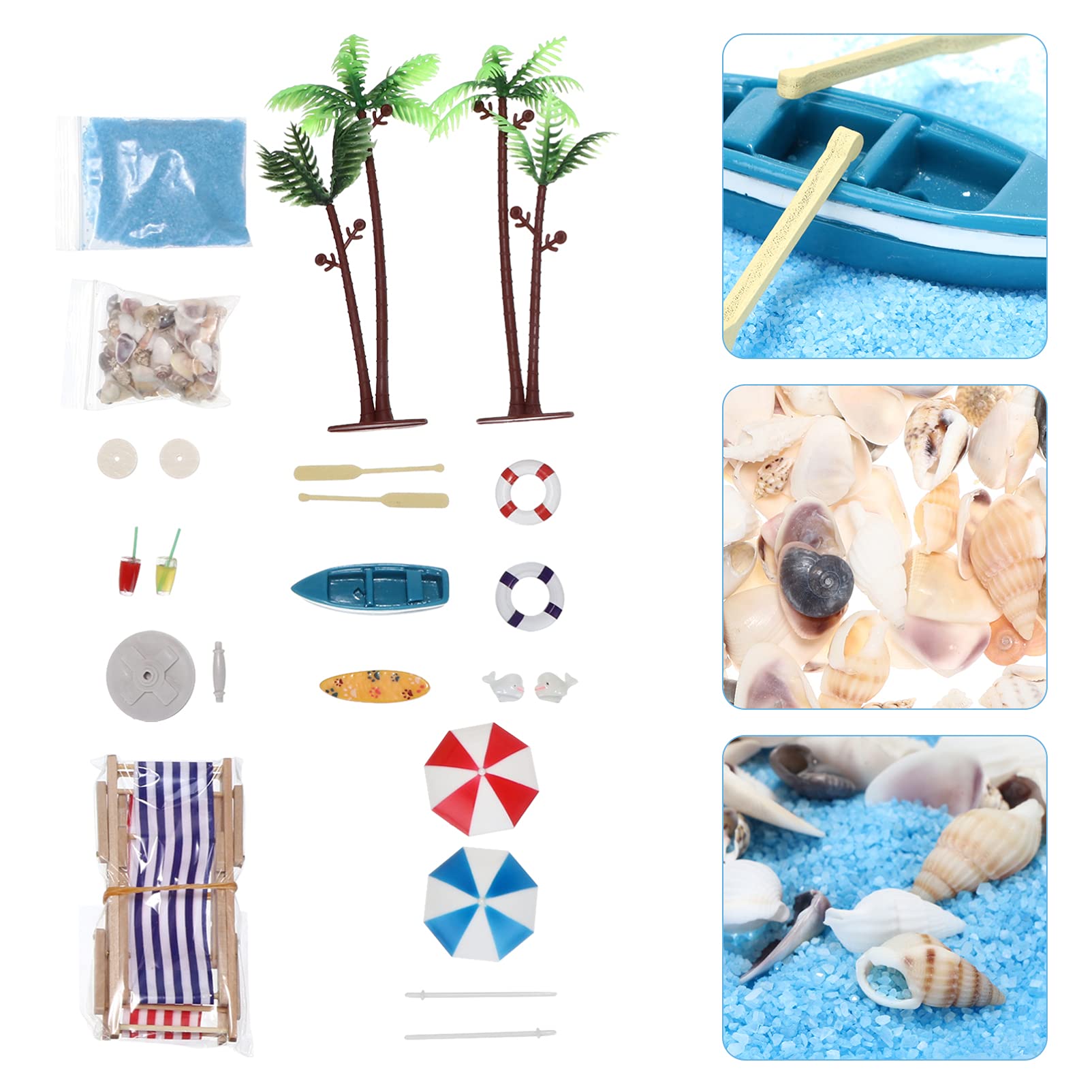 Foto 5 | Kit De Adornos En Miniatura Con Temática De Playa, 18 Piezas, Para Decoración Del Hogar - Venta Internacional.