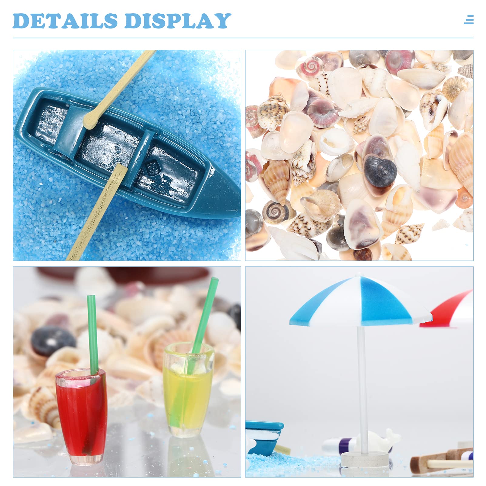 Foto 7 | Kit De Adornos En Miniatura Con Temática De Playa, 18 Piezas, Para Decoración Del Hogar - Venta Internacional.