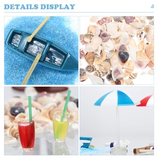 Foto 7 | Kit De Adornos En Miniatura Con Temática De Playa, 18 Piezas, Para Decoración Del Hogar - Venta Internacional.