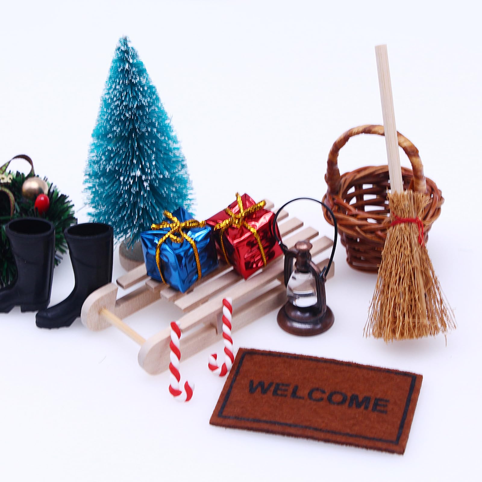 Foto 4 | Casa De Muñecas Navideña, Accesorios De Jardín En Miniatura | Binaryabc - Venta Internacional.