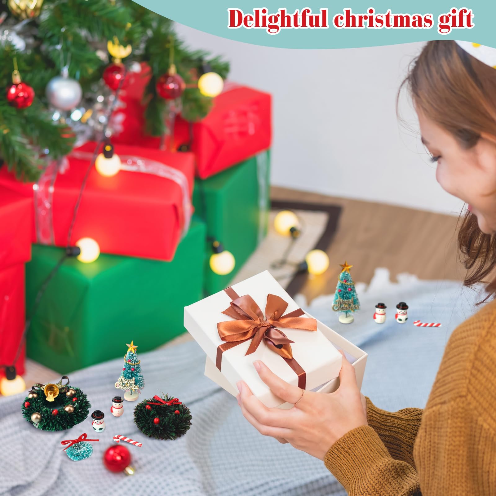 Foto 4 | Figuras En Miniatura Con Forma De Casa De Muñecas Navideñas, 36 Unidades, 1:12 - Venta Internacional.