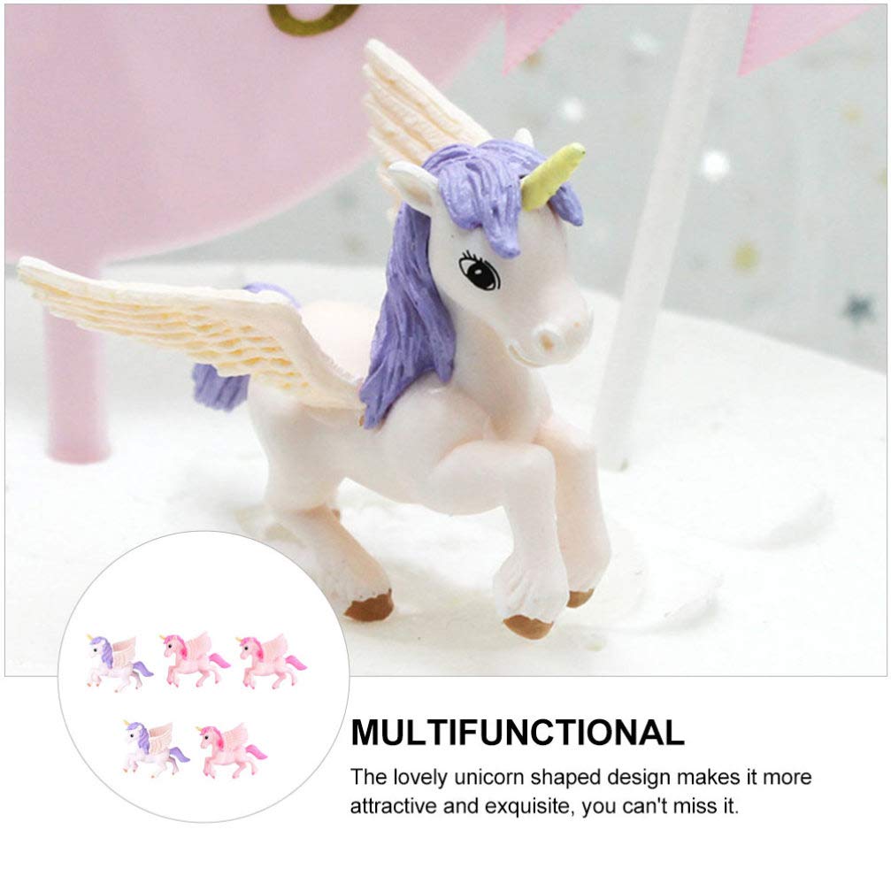 Foto 3 | Figuras Toyandona Con Forma De Unicornio En Miniatura Para Jardín De Hadas, 5 Unidades - Venta Internacional.