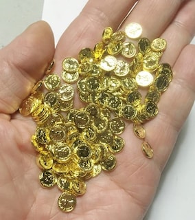 Foto 1 | Paquete De 50 Monedas En Miniatura De Oro, 8 Mm, Escala 1:6 Para Casa De Muñecas - Venta Internacional.