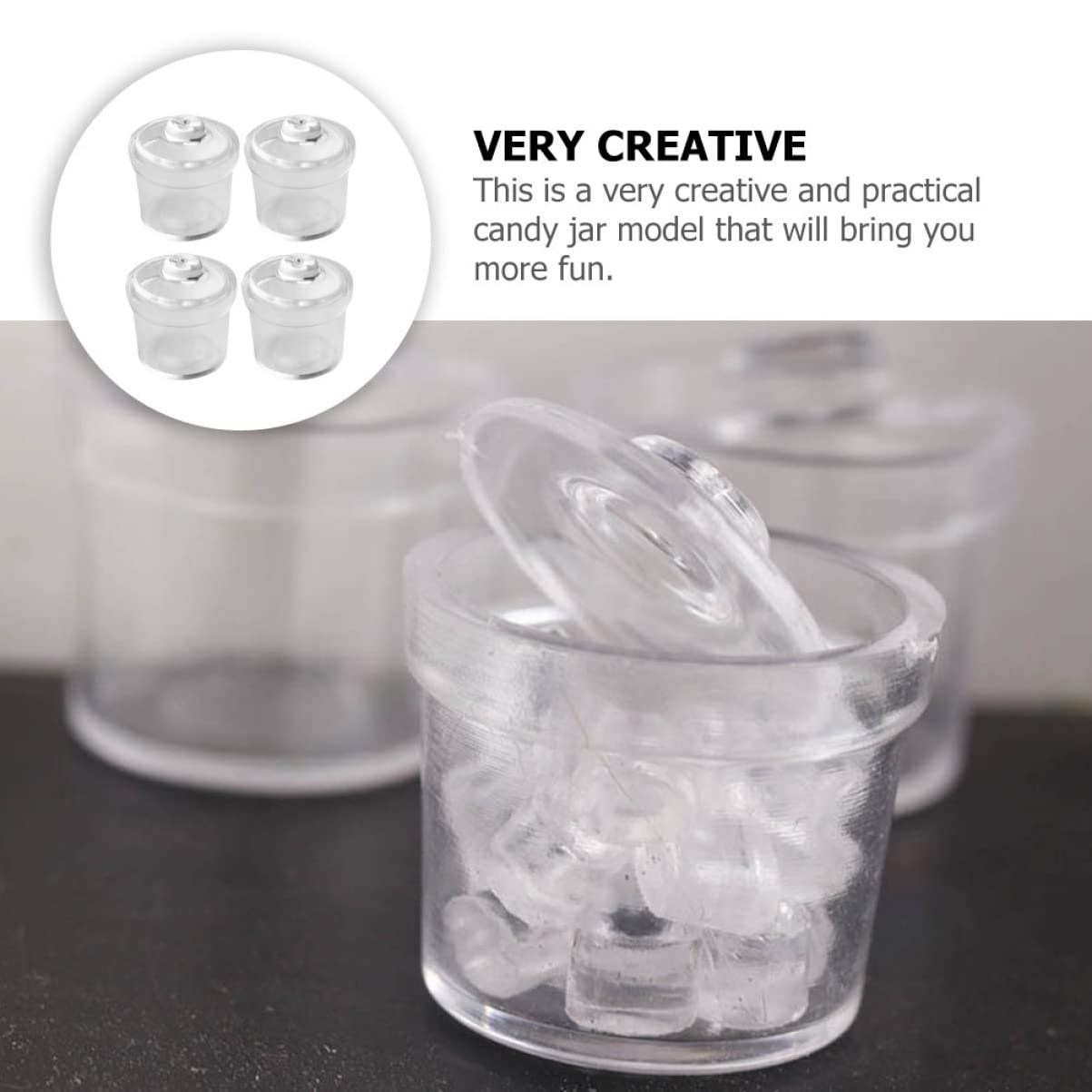 Foto 6 pulgar | Tarro Miniatura Para Caramelos Toyandona Con Forma De Casa De Muñecas, Pvc Transparente, 8 Unidades - Venta Internaci