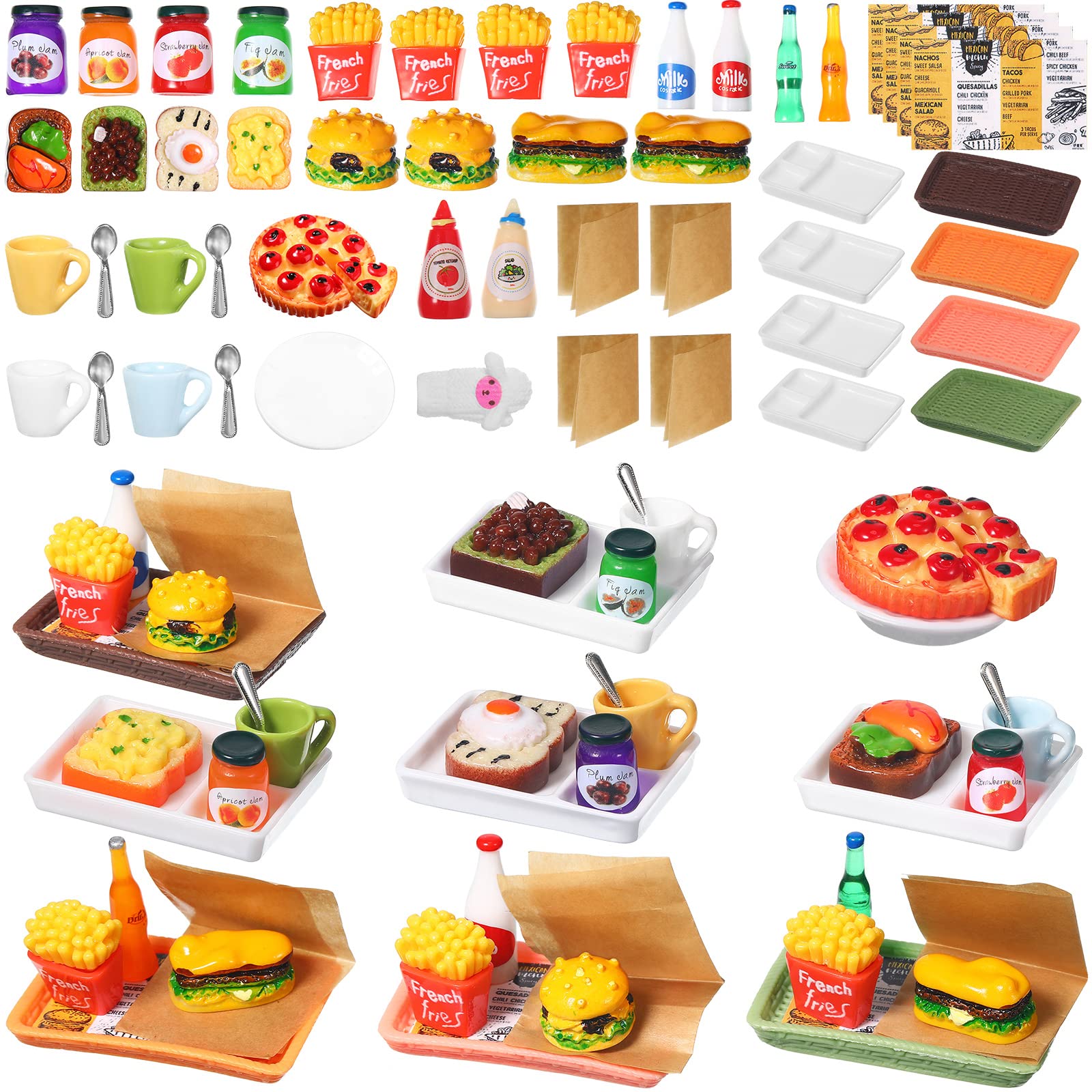 Foto 2 pulgar | Juego De Accesorios De Comida Rápida En Miniatura Dollhouse, 50 Piezas - Venta Internacional.