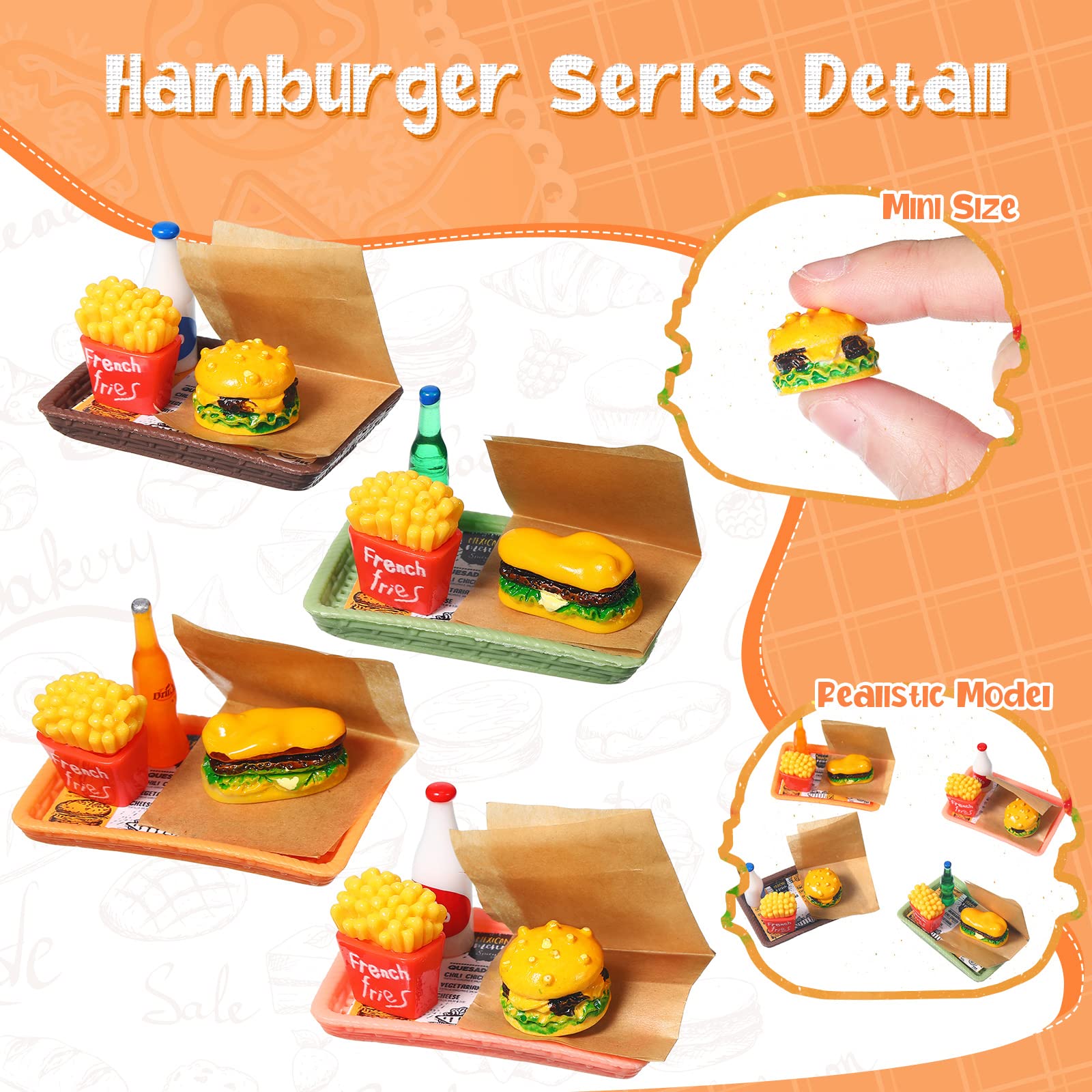 Foto 4 pulgar | Juego De Accesorios De Comida Rápida En Miniatura Dollhouse, 50 Piezas - Venta Internacional.