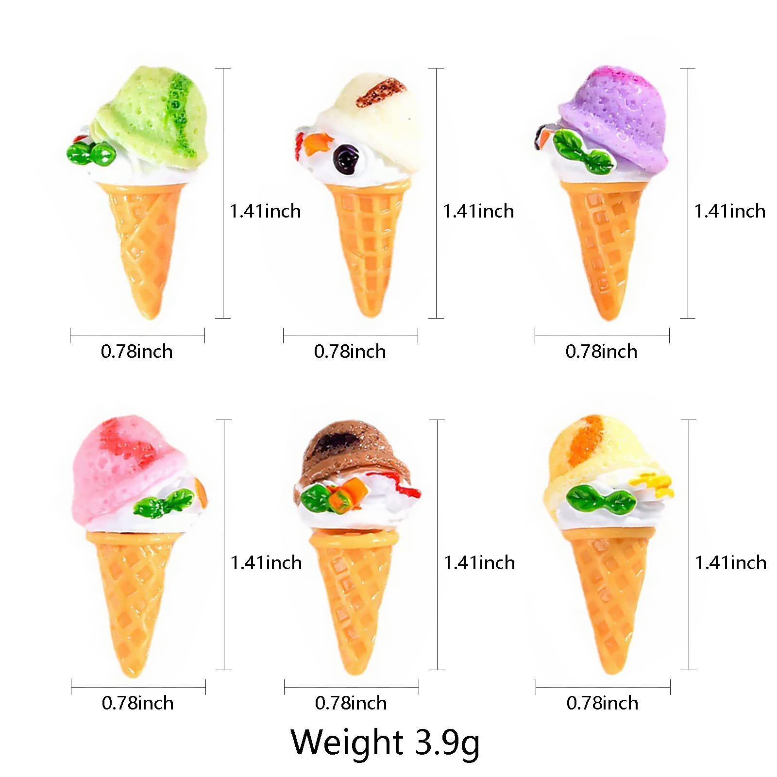 Foto 3 pulgar | Modelo Alimenticio De Simulación De Cono De Resina Hiawbon En Miniatura Para Helados - Venta Internacional.