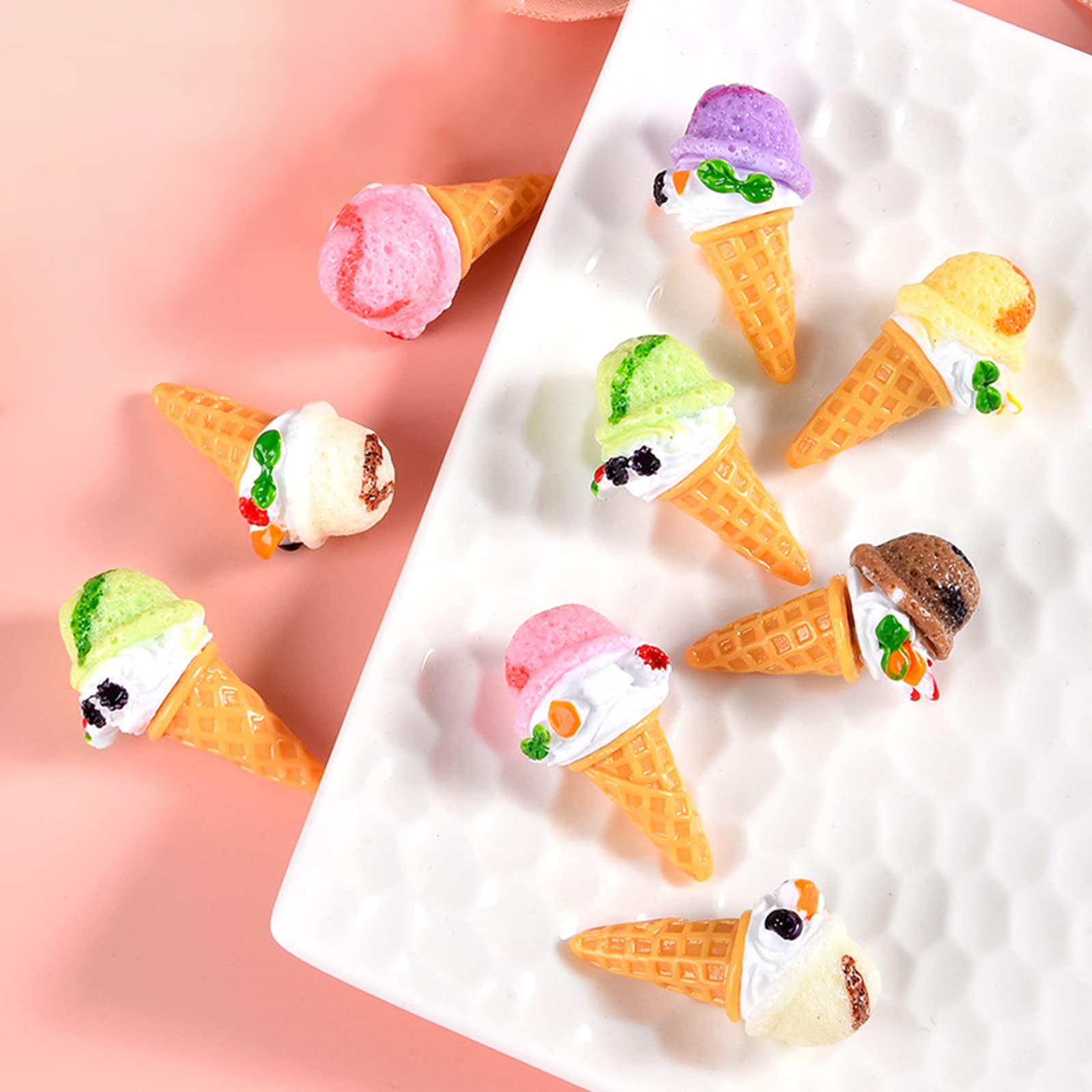 Foto 7 pulgar | Modelo Alimenticio De Simulación De Cono De Resina Hiawbon En Miniatura Para Helados - Venta Internacional.
