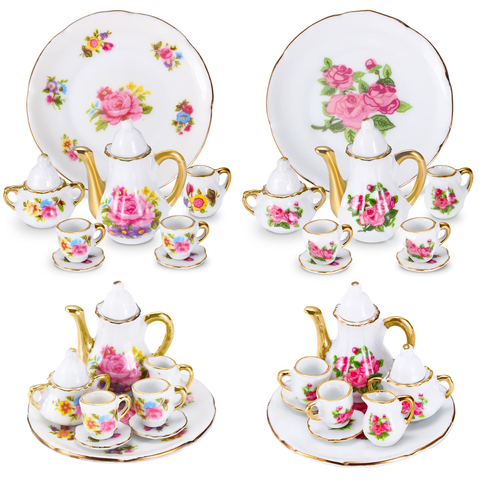Foto 1 | Juego De Tazas De Té En Miniatura Sieral, 2 Juegos, 1:12 Como Accesorio Para Casa De Muñecas - Venta Internacional.