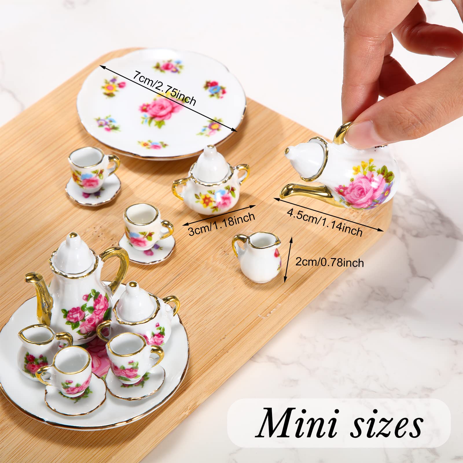 Foto 3 pulgar | Juego De Tazas De Té En Miniatura Sieral, 2 Juegos, 1:12 Como Accesorio Para Casa De Muñecas - Venta Internacional.