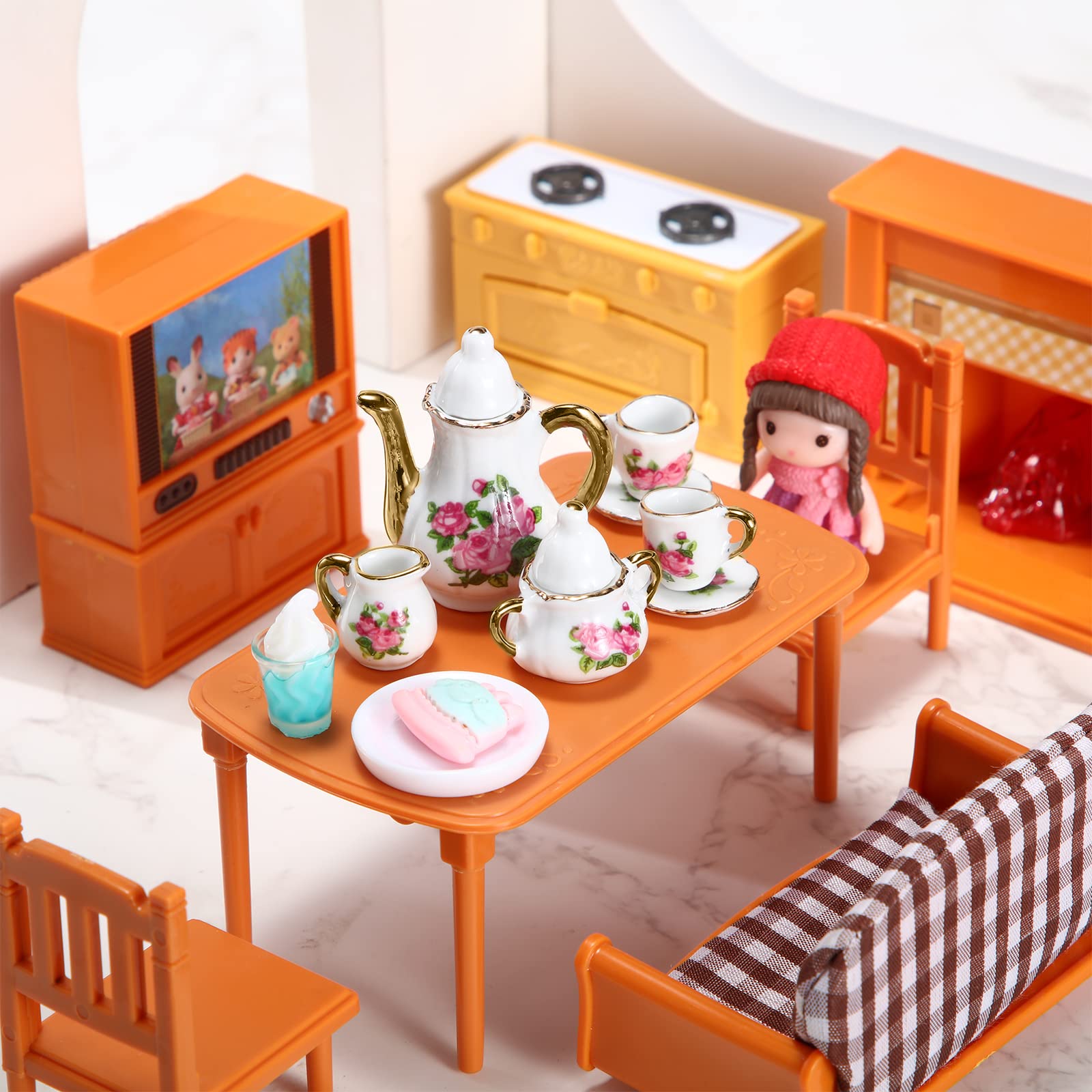 Foto 4 pulgar | Juego De Tazas De Té En Miniatura Sieral, 2 Juegos, 1:12 Como Accesorio Para Casa De Muñecas - Venta Internacional.