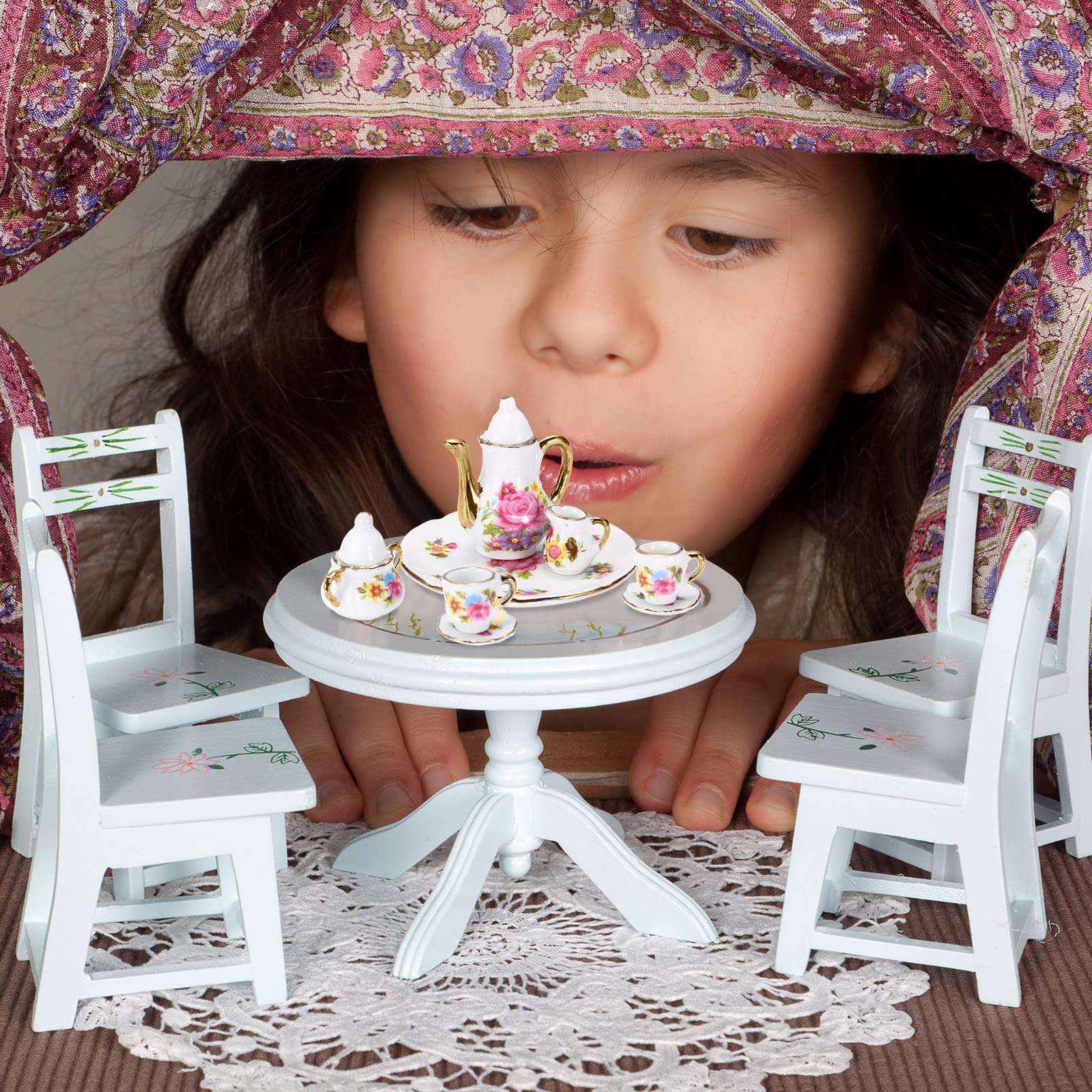 Foto 5 | Juego De Tazas De Té En Miniatura Sieral, 2 Juegos, 1:12 Como Accesorio Para Casa De Muñecas - Venta Internacional.