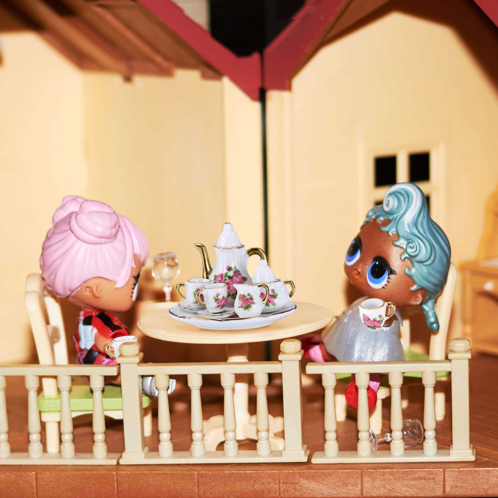 Foto 6 | Juego De Tazas De Té En Miniatura Sieral, 2 Juegos, 1:12 Como Accesorio Para Casa De Muñecas - Venta Internacional.