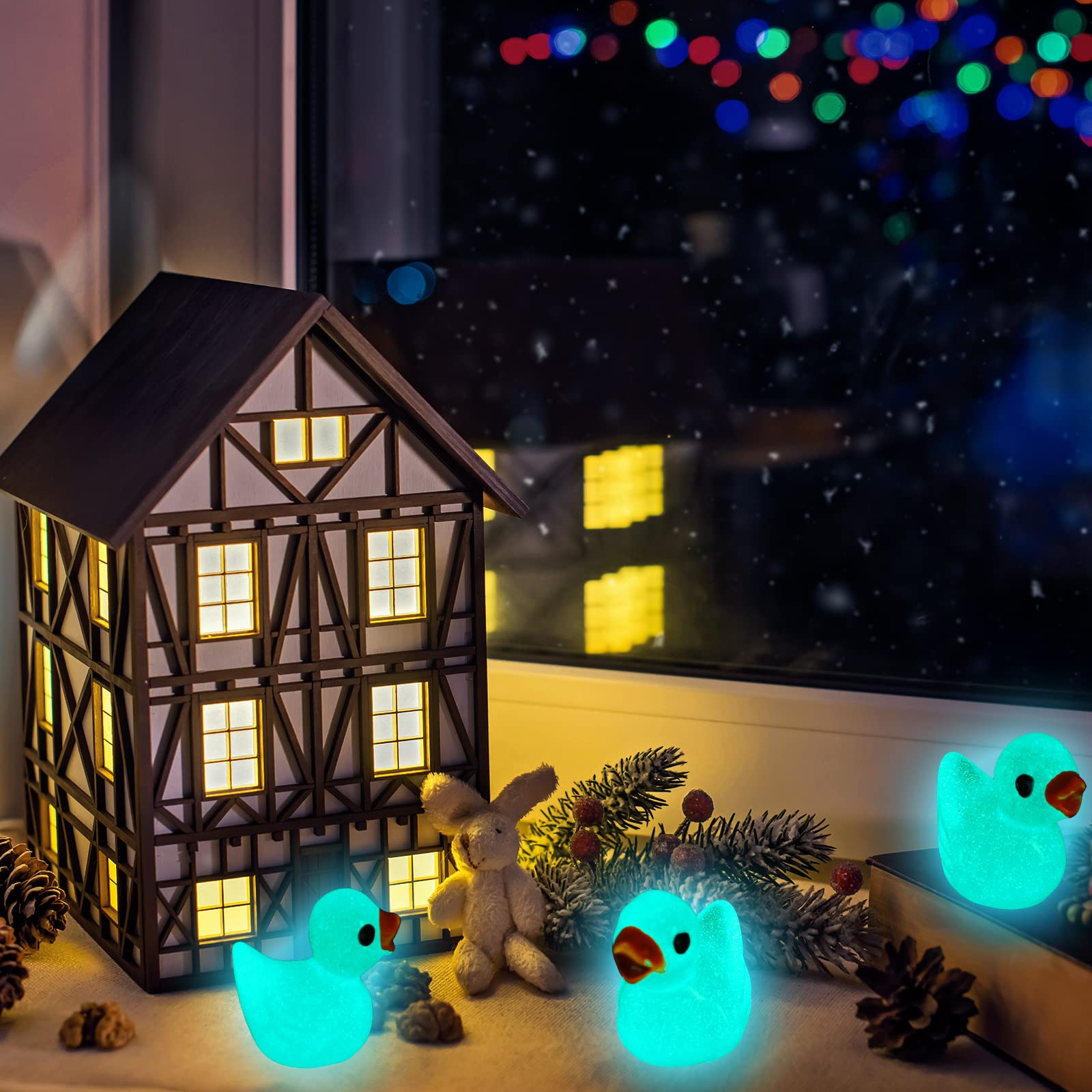 Foto 4 | Decoración Luminosa En Miniatura Con Forma De Pato De Resina Honoson, 200 Unidades - Venta Internacional.