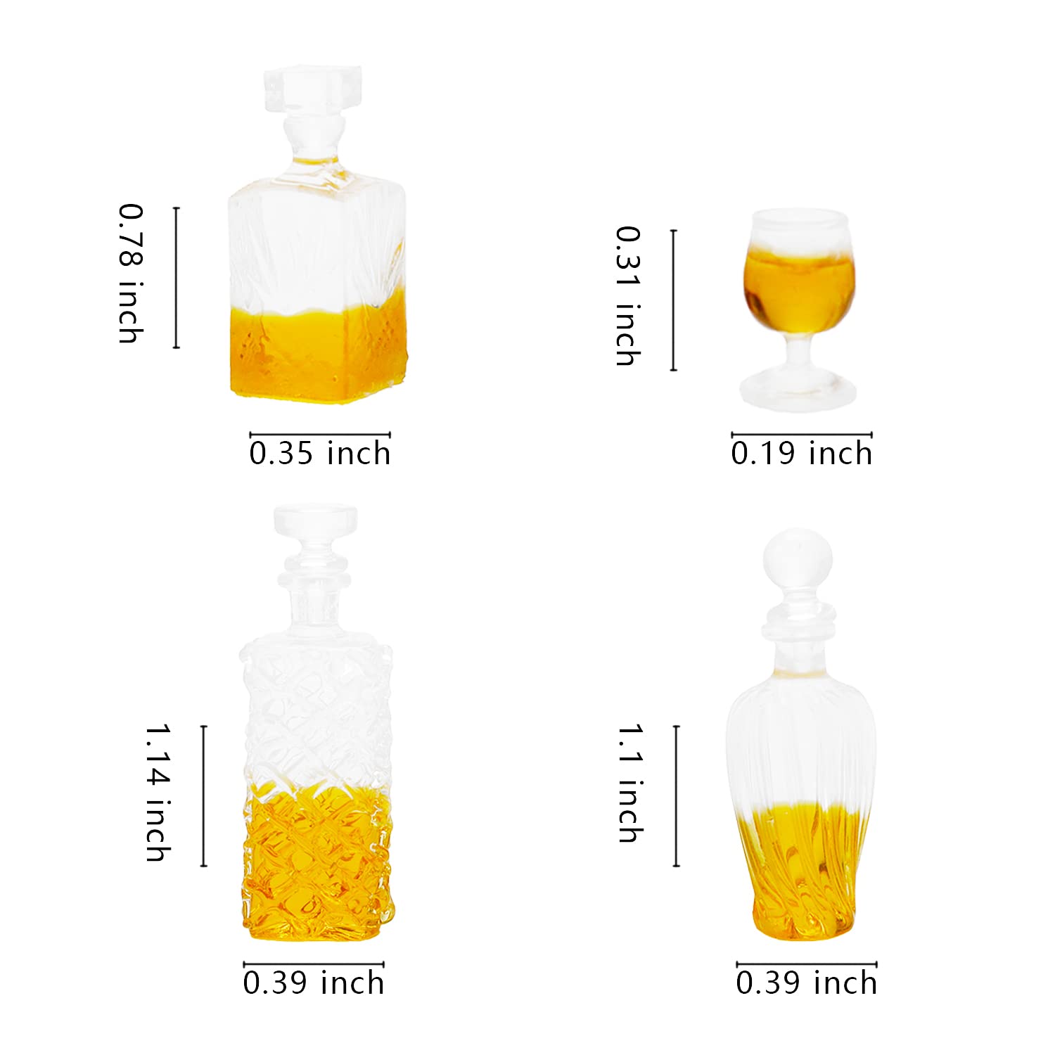 Foto 3 pulgar | Juego De Botellas De Vino En Miniatura A Escala 1:12 Con Tazas Para Mini House - Venta Internacional.