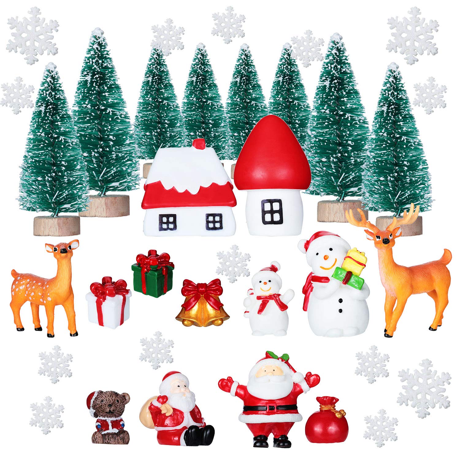 Adornos Navideños En Miniatura Sumind, 41 Unidades, Con Pinos - Venta Internacional.