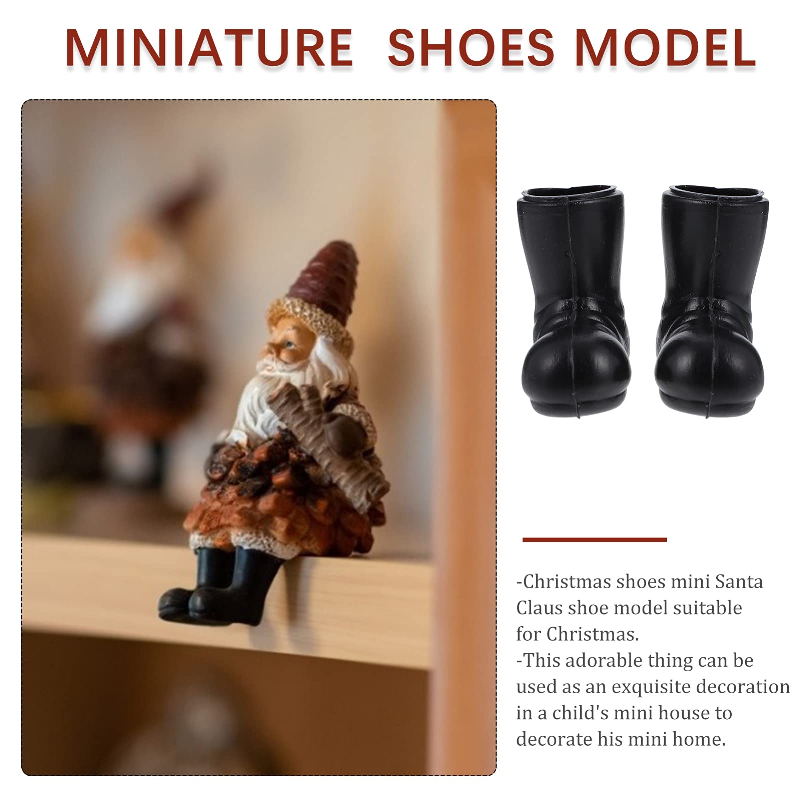 Foto 6 pulgar | Zapatos De Papá Noel En Miniatura Nuobesty Para Decoración Navideña - Venta Internacional.