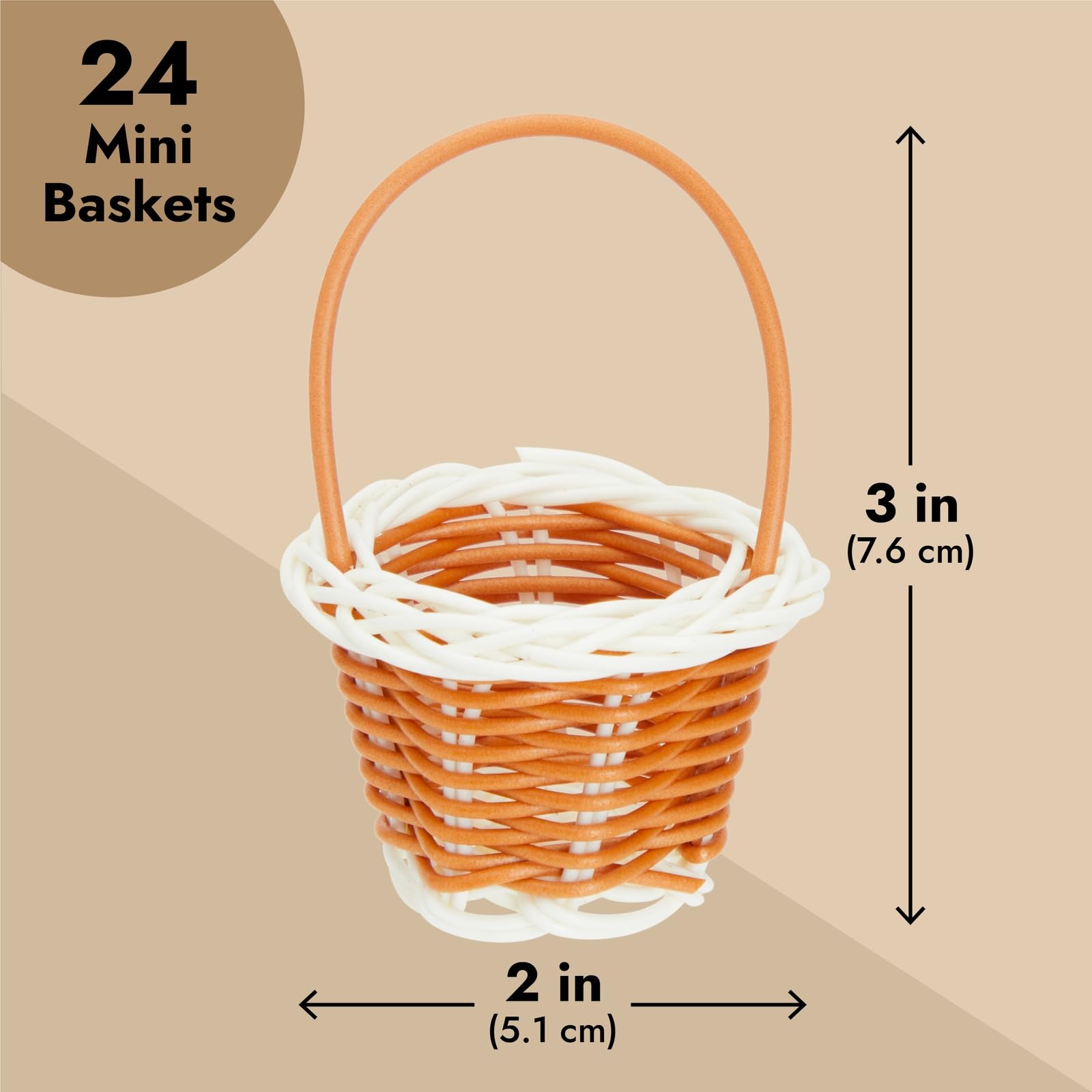 Foto 5 pulgar | Minicestas Tejidas Juvale, Paquete De 24 Con Asas De 2 X 3 Pulgadas - Venta Internacional.