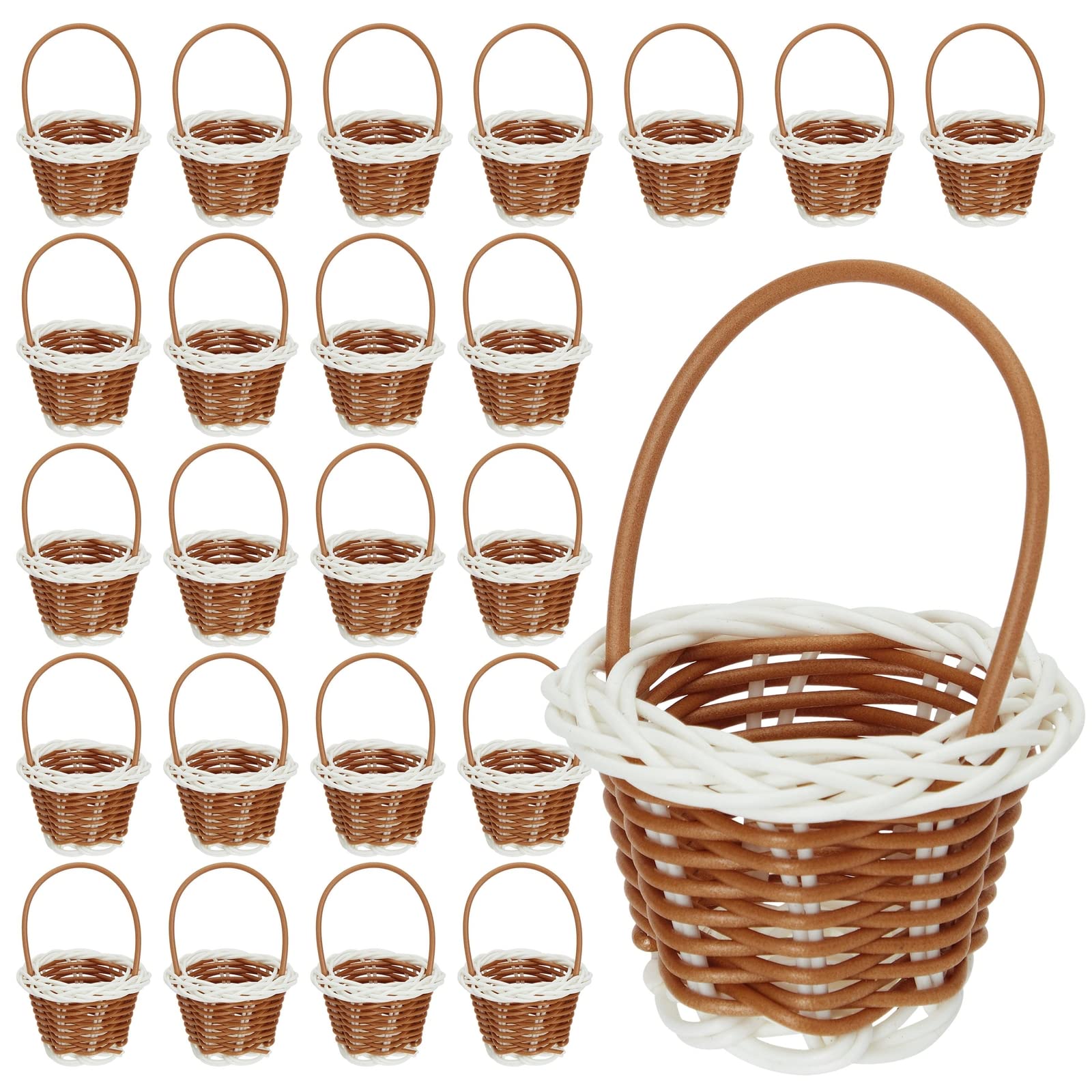 Foto 7 pulgar | Minicestas Tejidas Juvale, Paquete De 24 Con Asas De 2 X 3 Pulgadas - Venta Internacional.