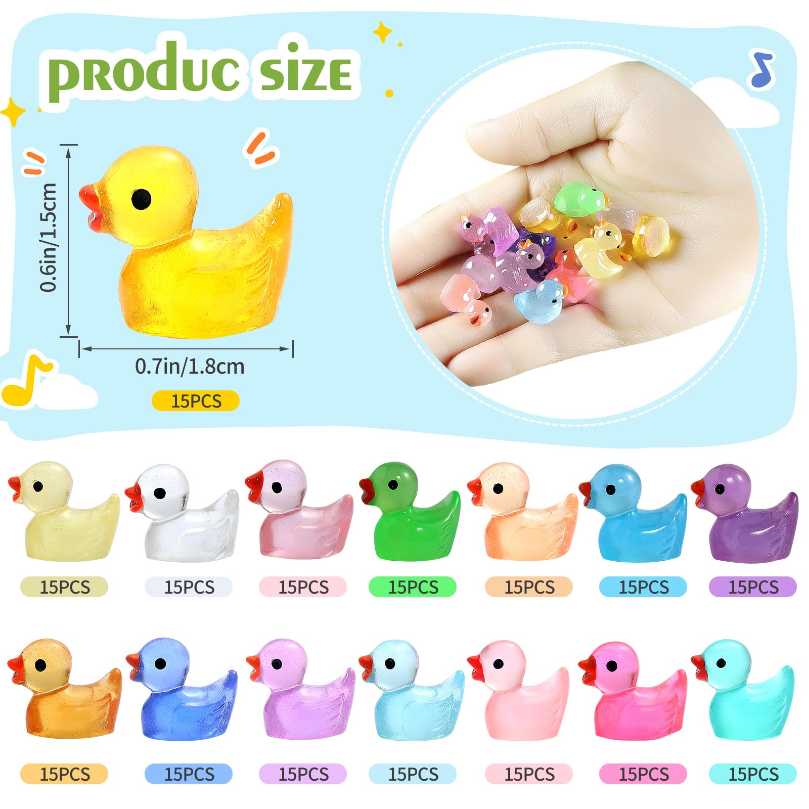 Foto 3 pulgar | Minipatos De Resina Glisun Luminous Que Brillan En La Oscuridad, 225 Unidades - Venta Internacional.