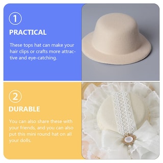Foto 4 | Minisombreros Formales Nuobesty para Manualidades y Muñecas color Beige 4 Unidades - Venta Internacional
