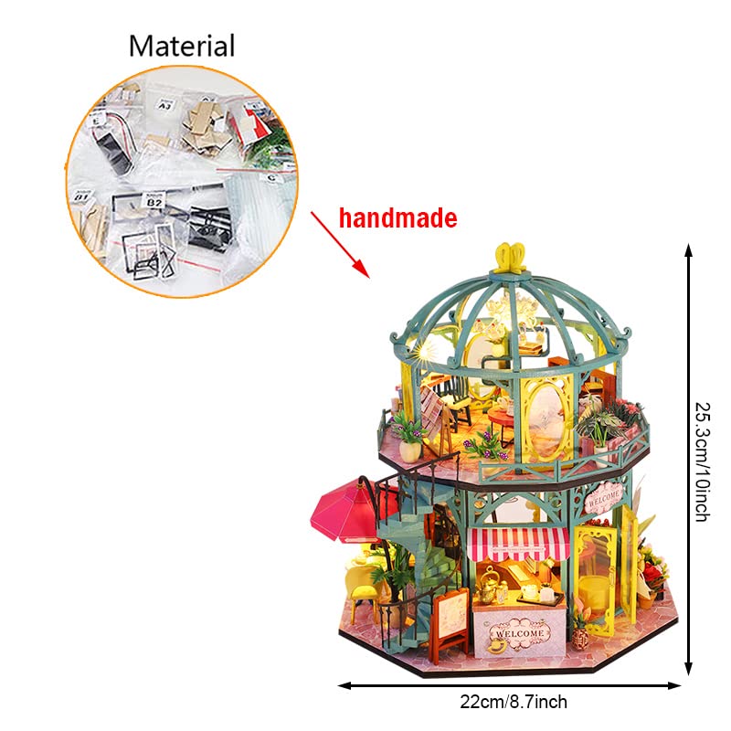 Foto 5 pulgar | Kit de Bricolaje en Miniatura para Casa de Muñecas de Madera con Luces Led y Muebles - Venta Internacional