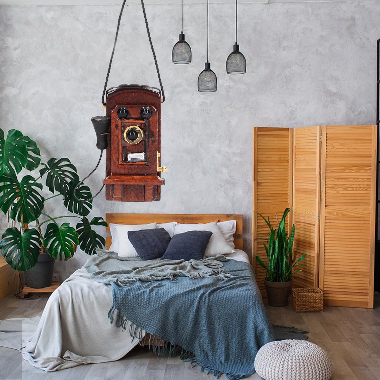 Foto 4 pulgar | Teléfono De Pared En Miniatura Con Forma De Casa De Muñecas 1:12 Con Decoración Vintage - Venta Internacional.